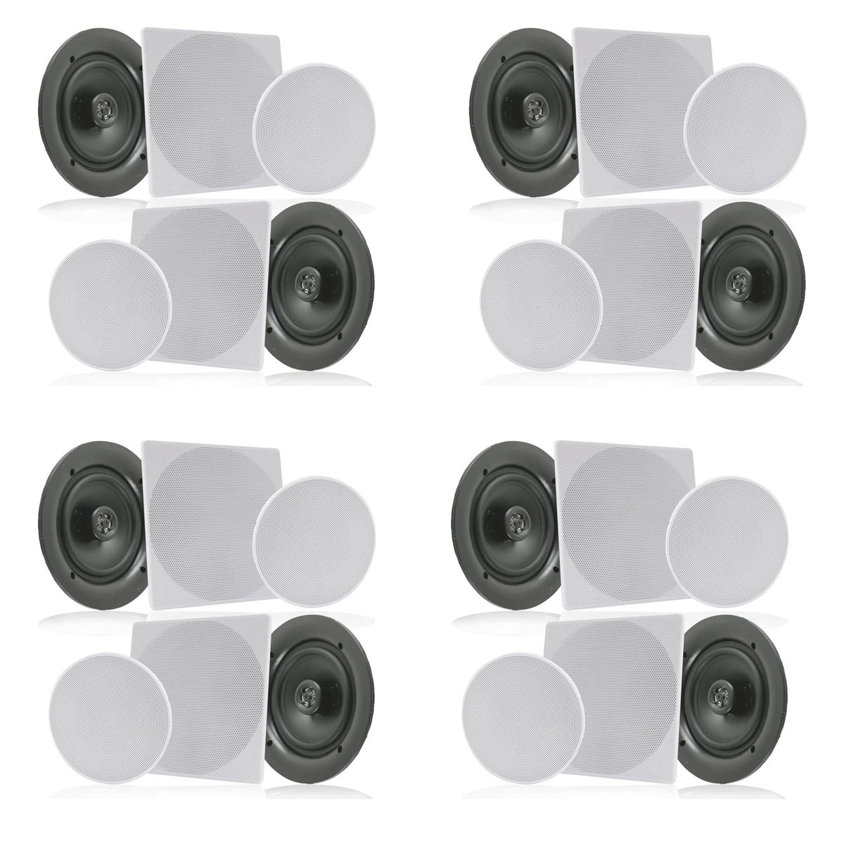 Pyle 10 Inch 300 Watt In Ceiling Wall 2 Way Flush Speaker System Pair (4 Pack)