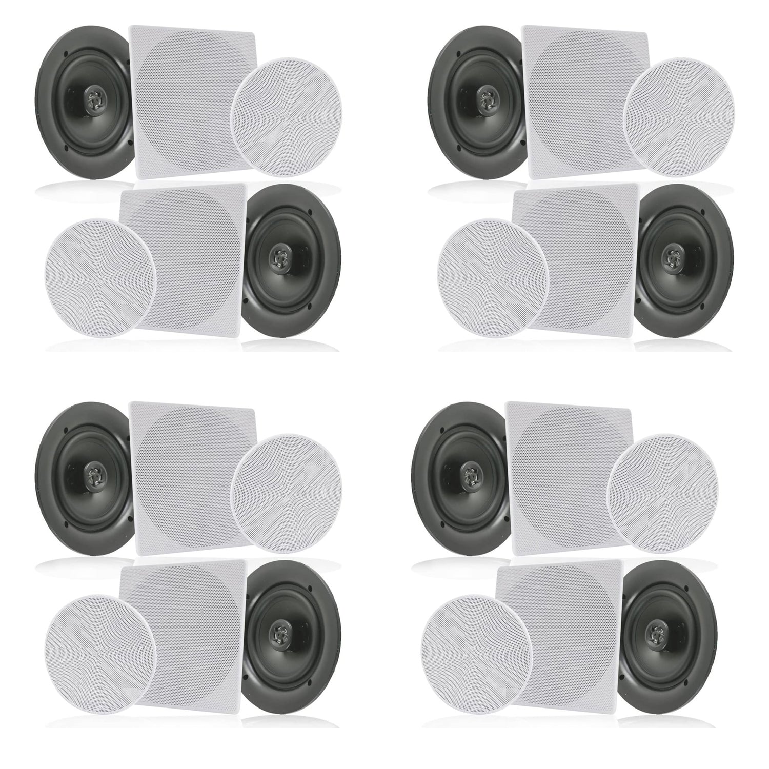 Pyle 10 Inch 300 Watt In Ceiling Wall 2 Way Flush Speaker System Pair (4 Pack) - VMInnovations