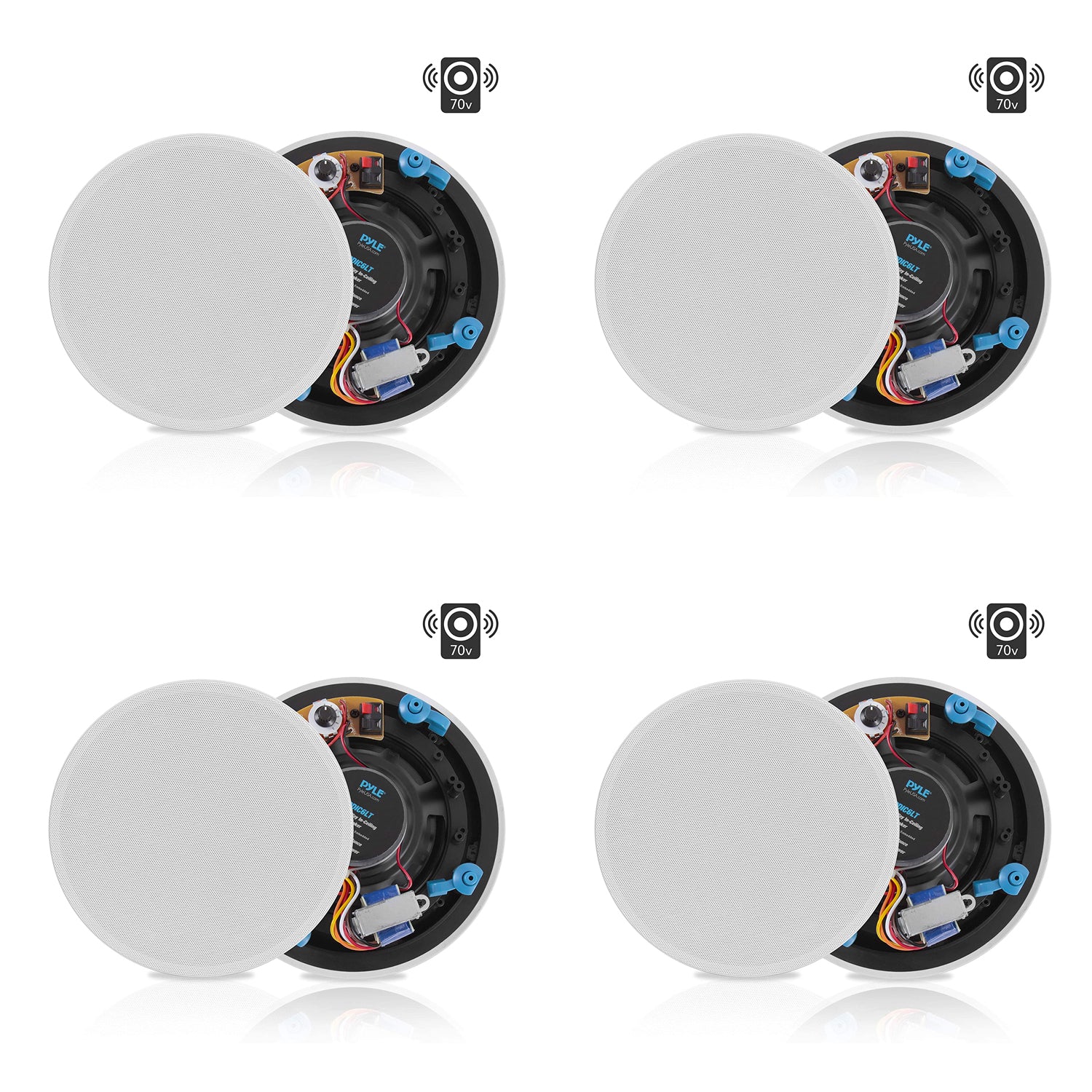 Pyle Dual 5.25" 240W In Wall/Ceiling Bluetooth Home Audio Speaker Kit (4 Pack)