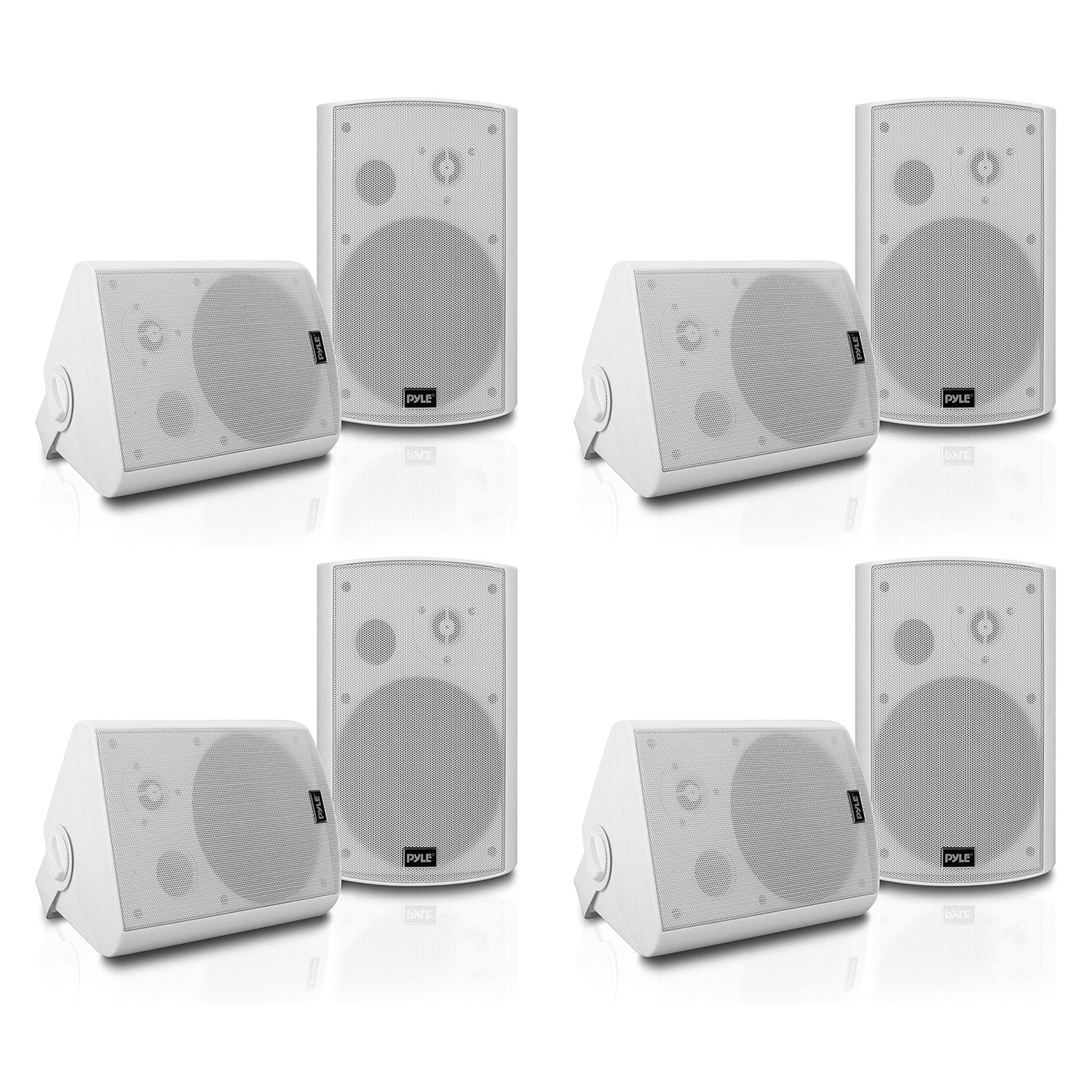 Pyle PDWR61BTWT Bluetooth Indoor Outdoor 6.5 Inch Speaker System, White (8 Pack)