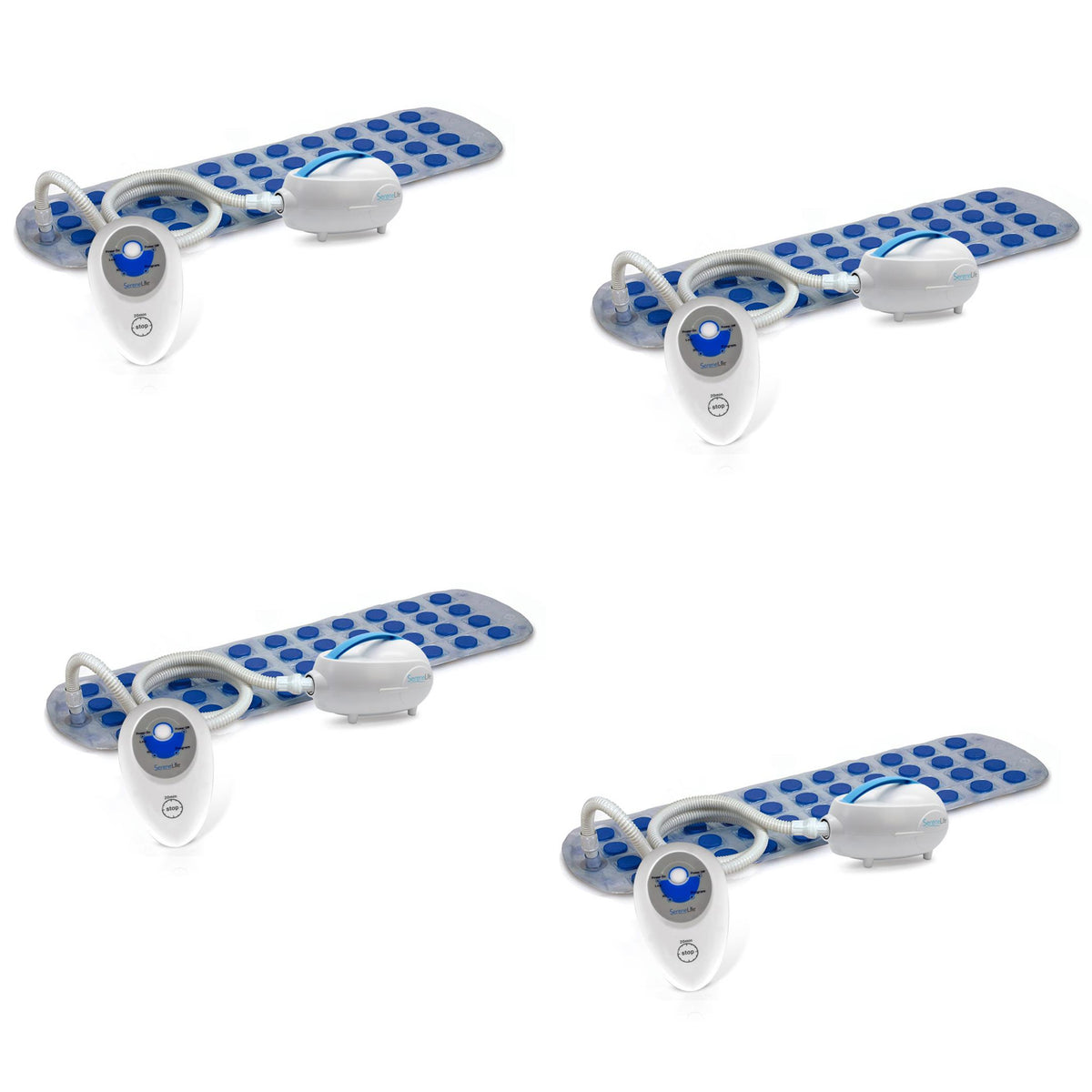 SereneLife Bath Tub Bubble Body Massage Spa Mat with Built-In Heater (4 Pack)
