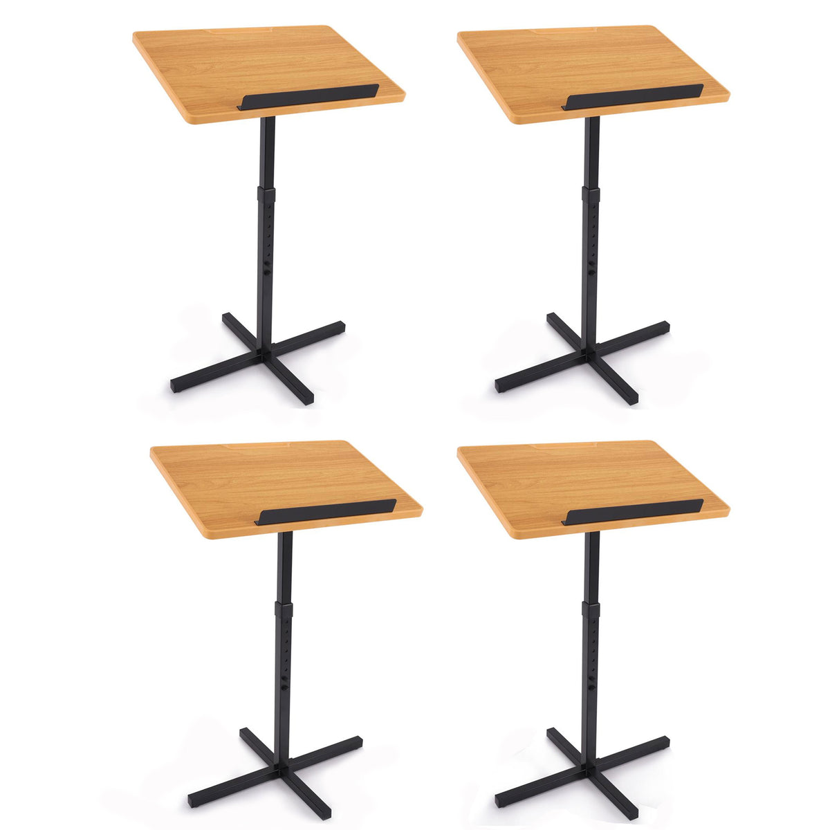 Pyle Portable Adjustable Lectern Presentation Stand with Laptop Holder (4 Pack)