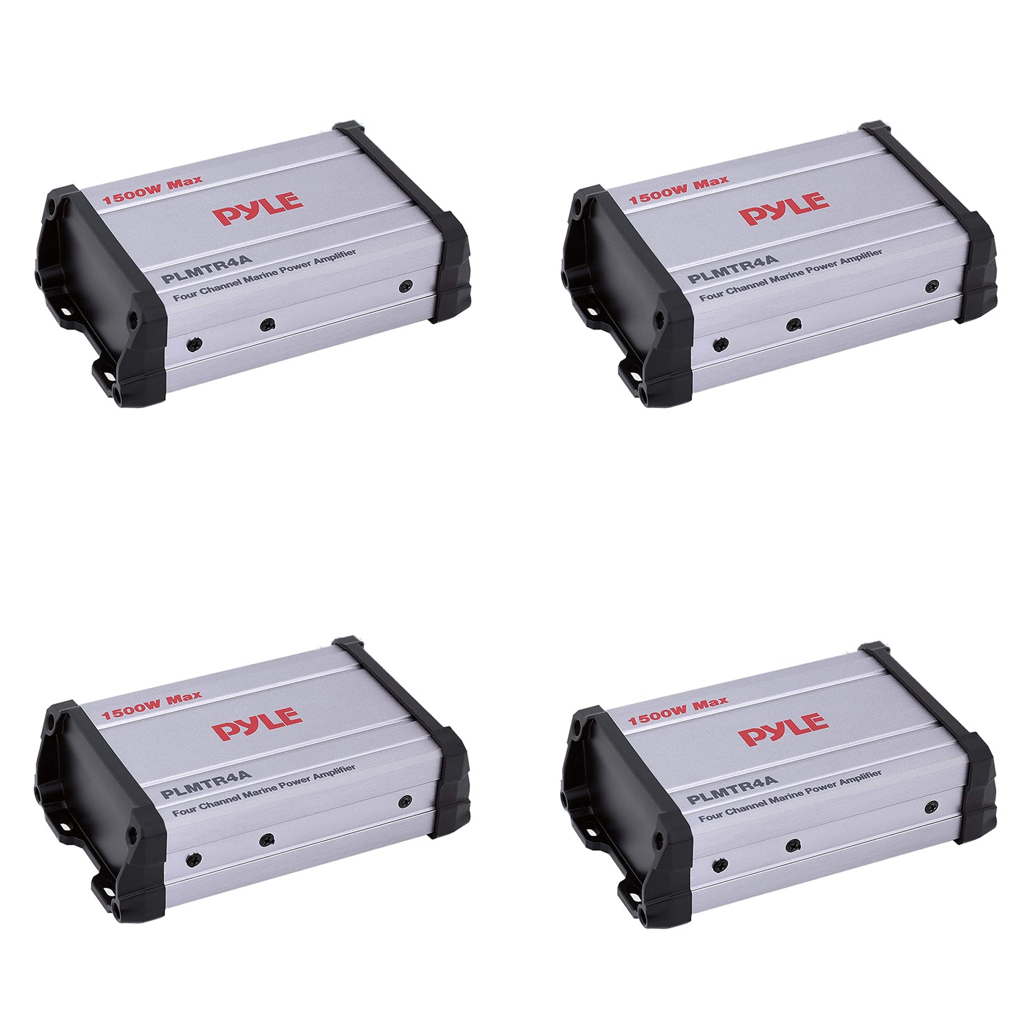 Pyle Waterproof 1500 W 4 Channel Marine Power Audio Amplifier for Boats (4 Pack) - VMInnovations