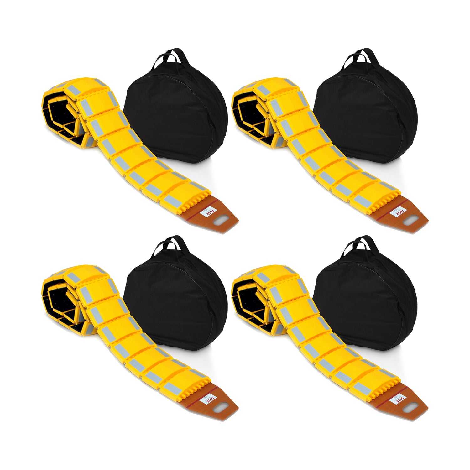Pyle PSPD16 9 Feet Portable Car and Truck Vehicle Speed Bump with Case (4 Pack)