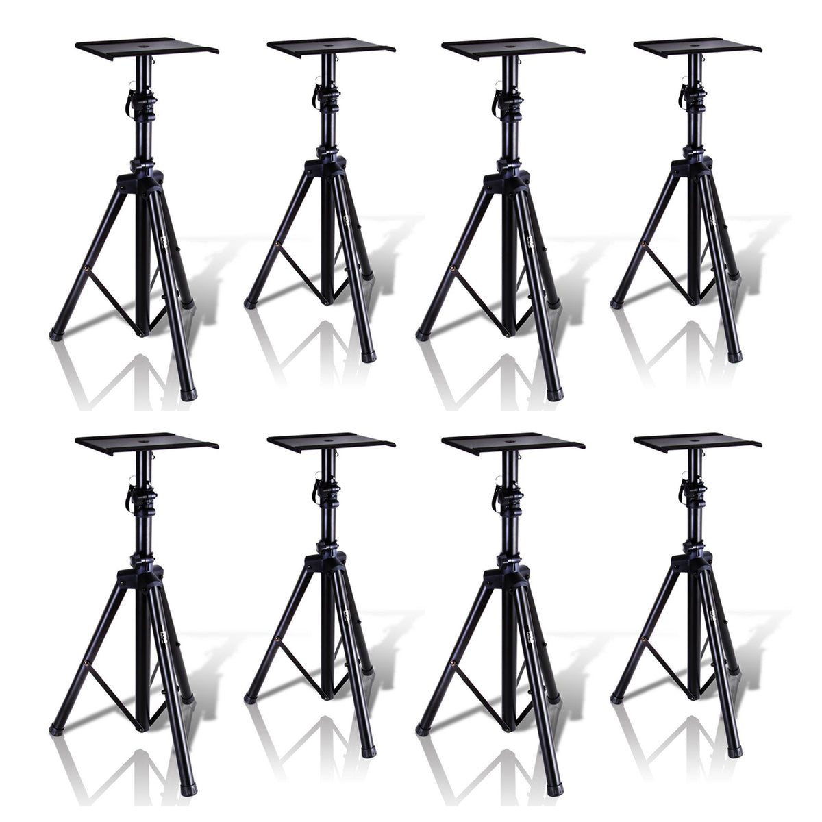 Pyle PSTND32 Universal Tripod Dual Studio Monitor Speaker Stand Mount (8 Pack)