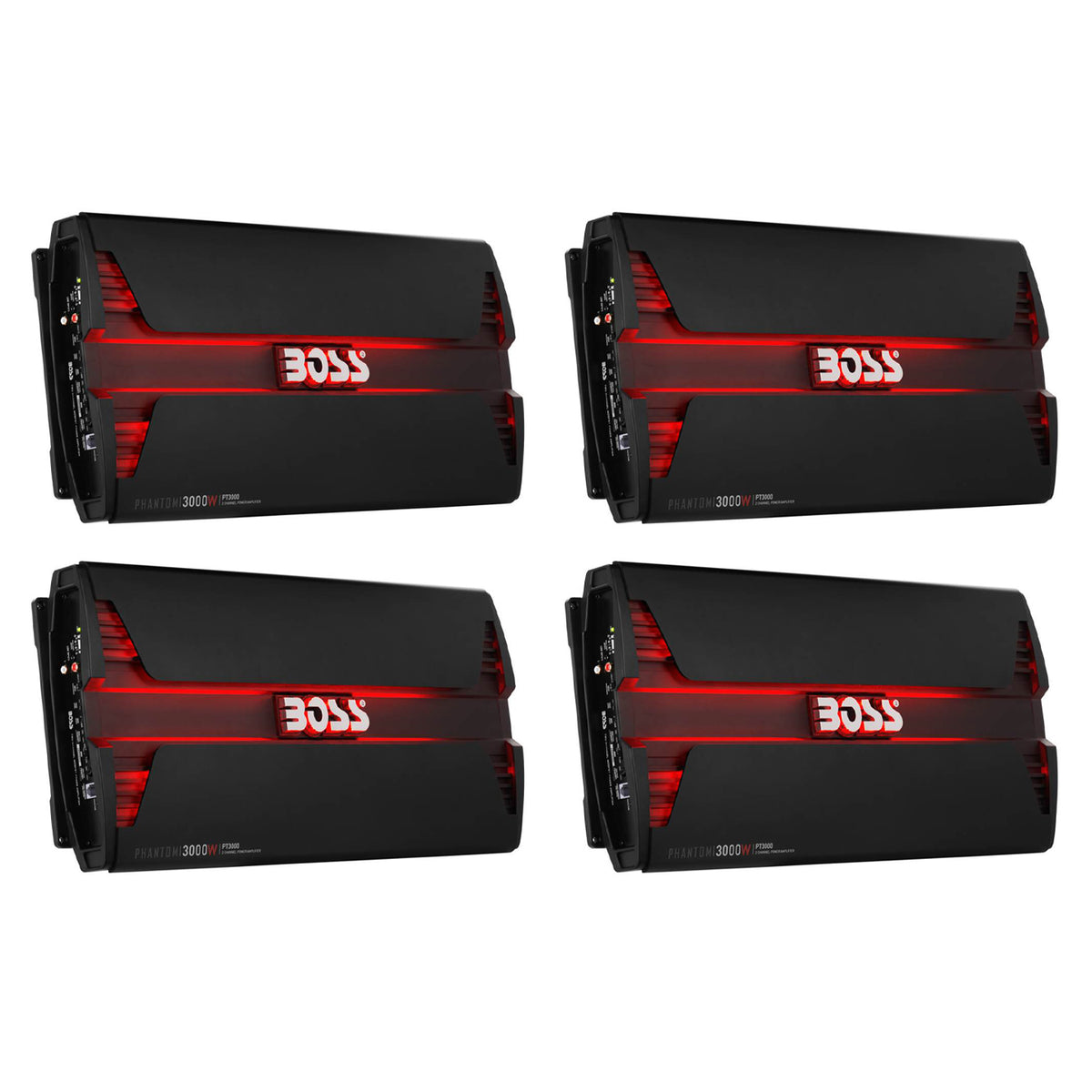 Boss Audio 3000W 2 Channel Car Audio Amplifier Power LED Amp+Remote (4 Pack)