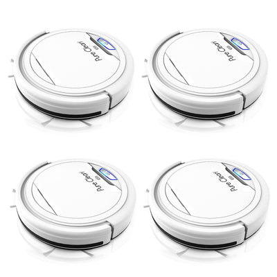 Pyle PUCRC25 PureClean Smart Robot Vacuum Home Cleaning System, White (4 Pack)