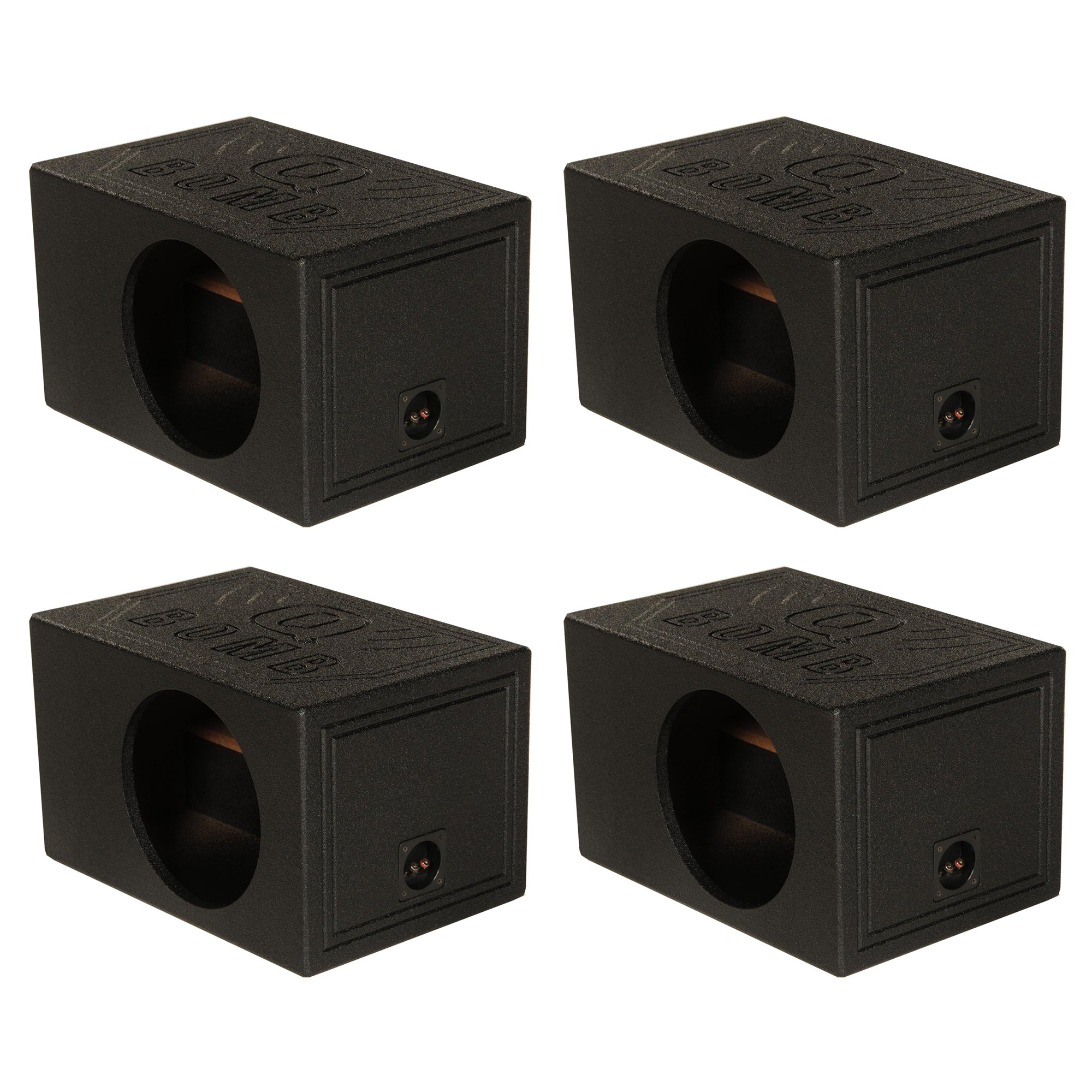 QPower QBOMB12VL 12 Inch Vented Ported Car Subwoofer Sub Box Enclosure (4 Pack)