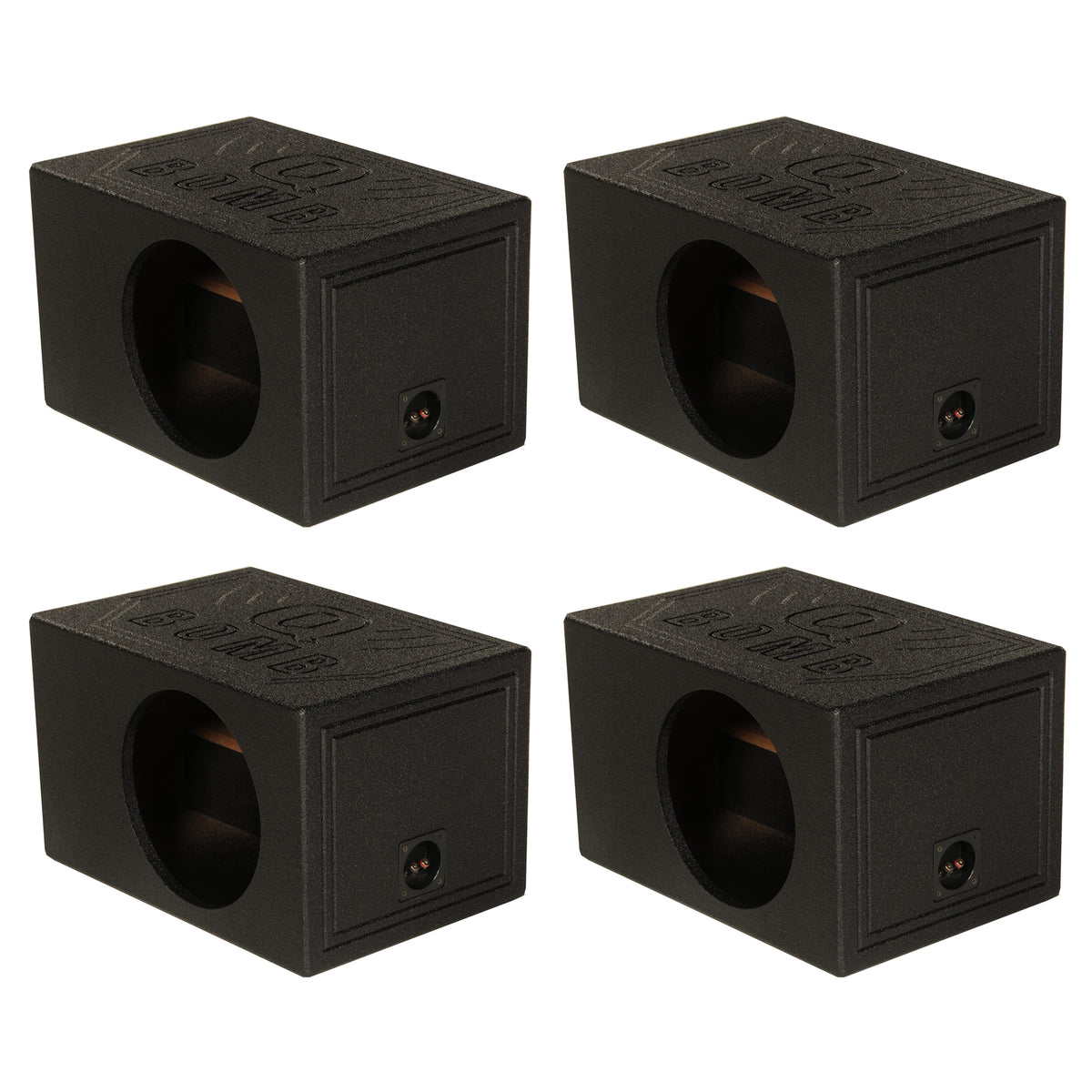 QPower QBOMB12VL 12 Inch Vented Ported Car Subwoofer Sub Box Enclosure (4 Pack)