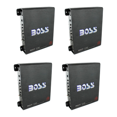Boss R1100M Riot 1100 Watt Monoblock Class A/B Car Audio Amplifier (4 Pack)