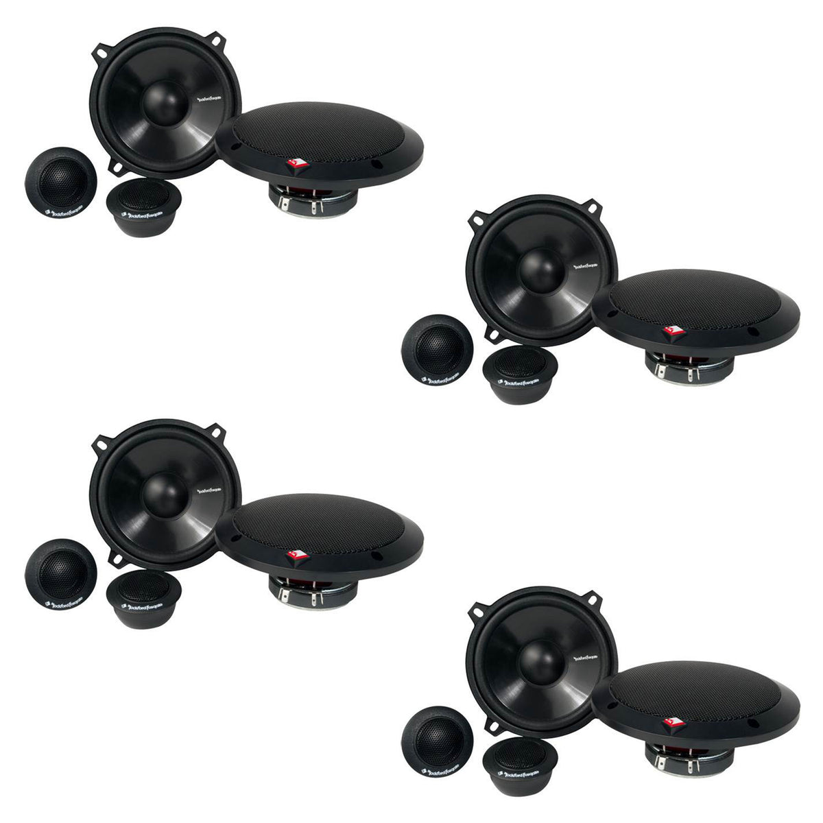 Rockford Fosgate 5.25-inch 80 Watt 2-Way Car Component Speakers Audio (4 Pack)