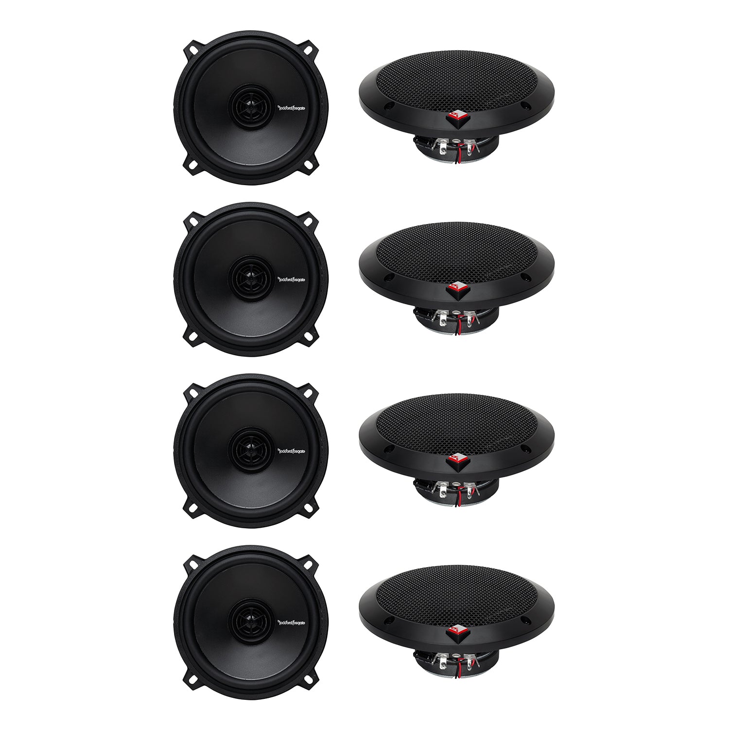 Rockford Fosgate 5.25" 5-1/4 160W 2-Way Coaxial Car Audio Speakers Pair (4 Pack)