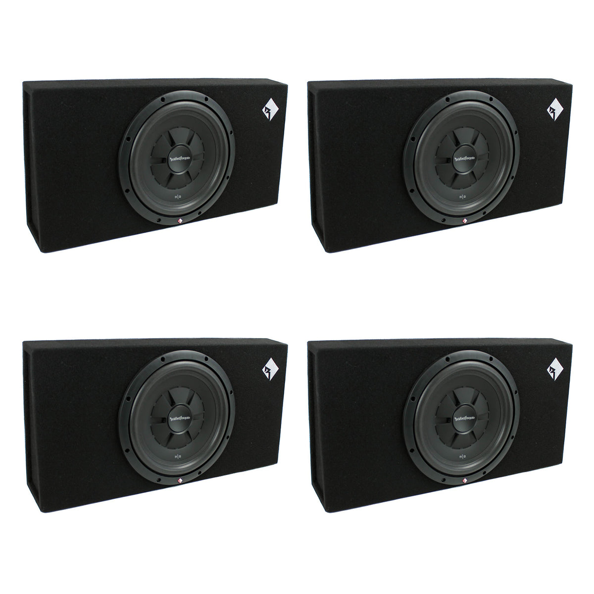 Rockford Fosgate R2S-1X12 12" 500W Shallow Subwoofer Sub Enclosure (4 Pack)