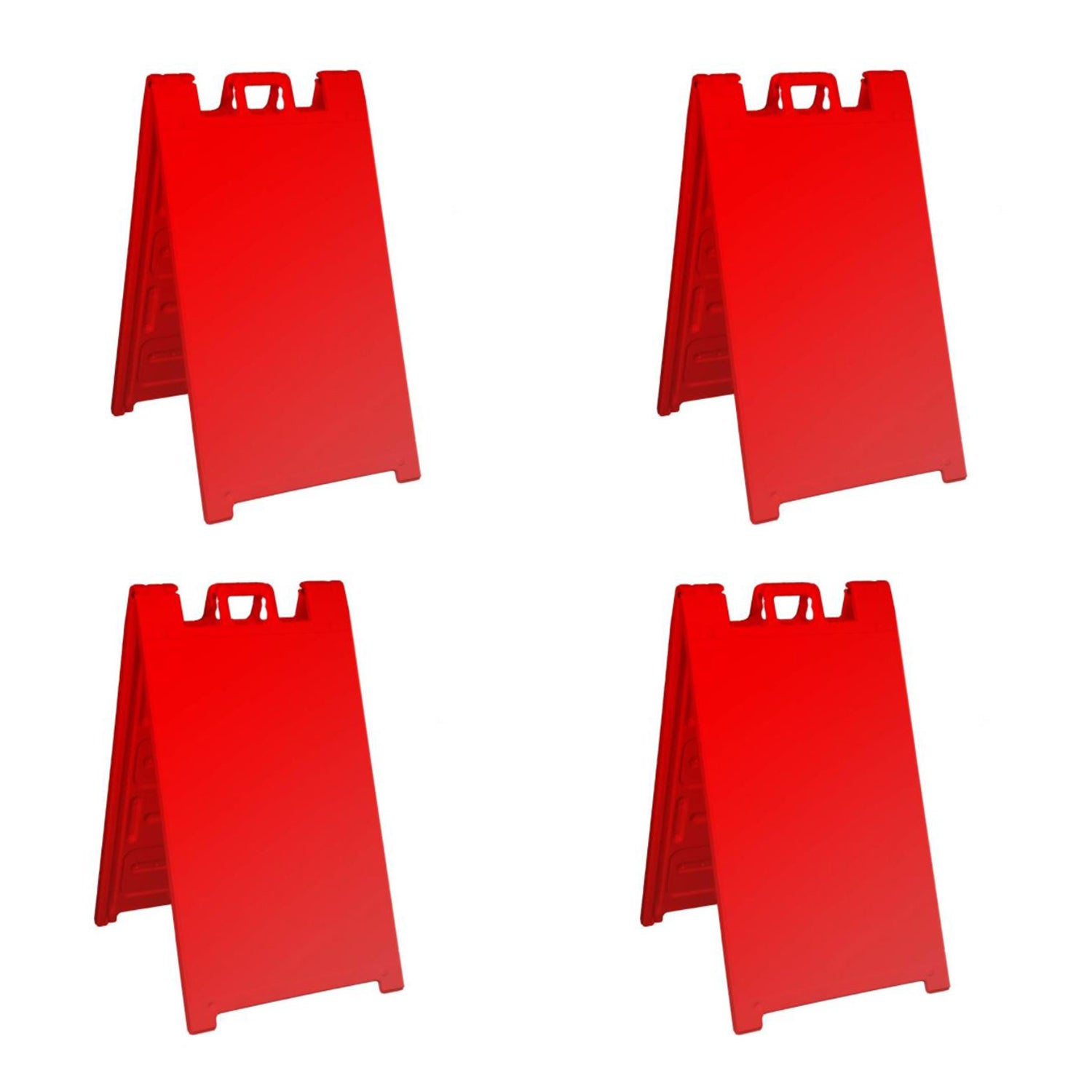 Plasticade Signicade A Frame Plain Portable Folding Sidewalk Sign, Red (4 Pack)