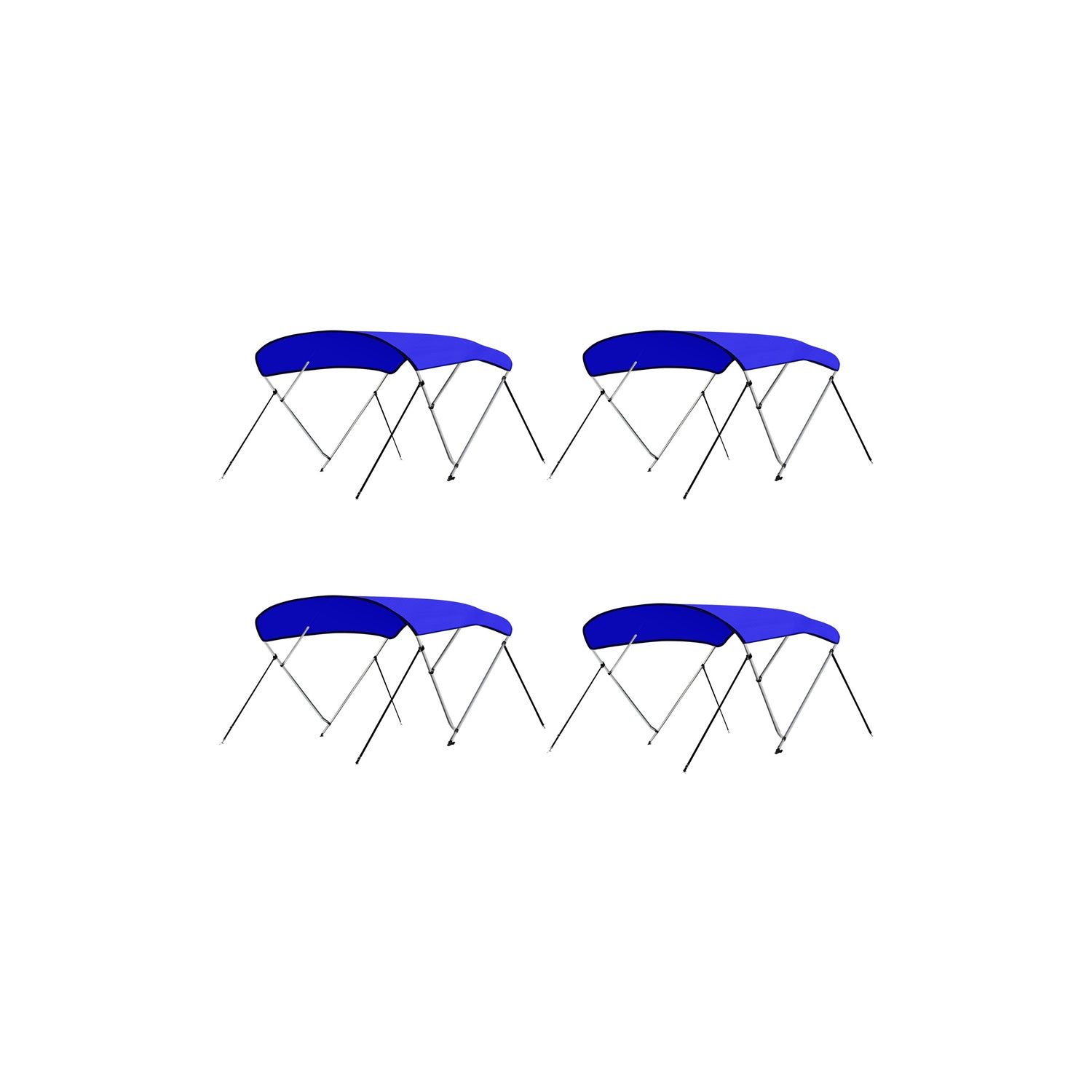 SereneLife 85 to 90 Inch Bimini Top Boat Cover with Double Walled Frame (4 Pack) - VMInnovations