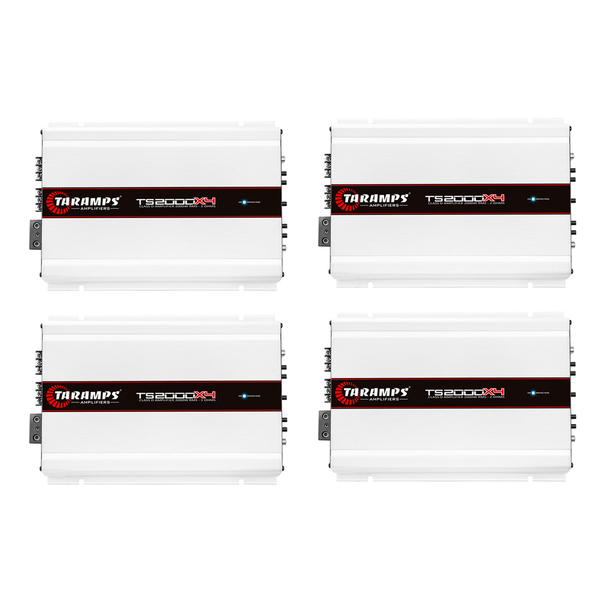 Taramps TS 2000X4 Class D 2000 Watt RMS 2 Ohms Car 4 Channel Amplifier (4 Pack)
