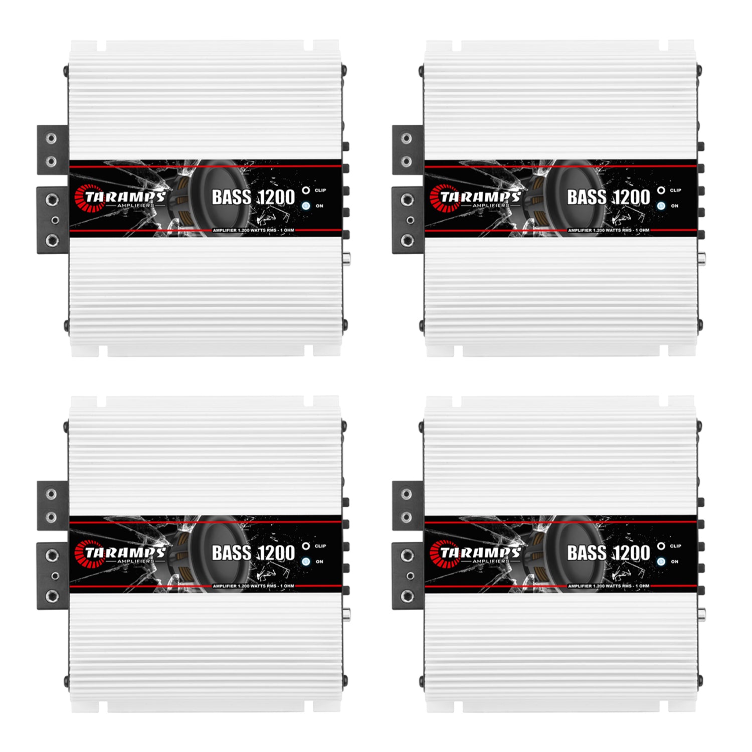 Taramps Class D BASS 1200 1 Ohm 1200 Watt Sound Systems Mono Amplifier (4 Pack)