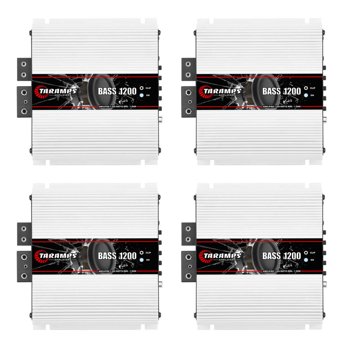 Taramps Class D BASS 1200 1 Ohm 1200 Watt Sound Systems Mono Amplifier (4 Pack)