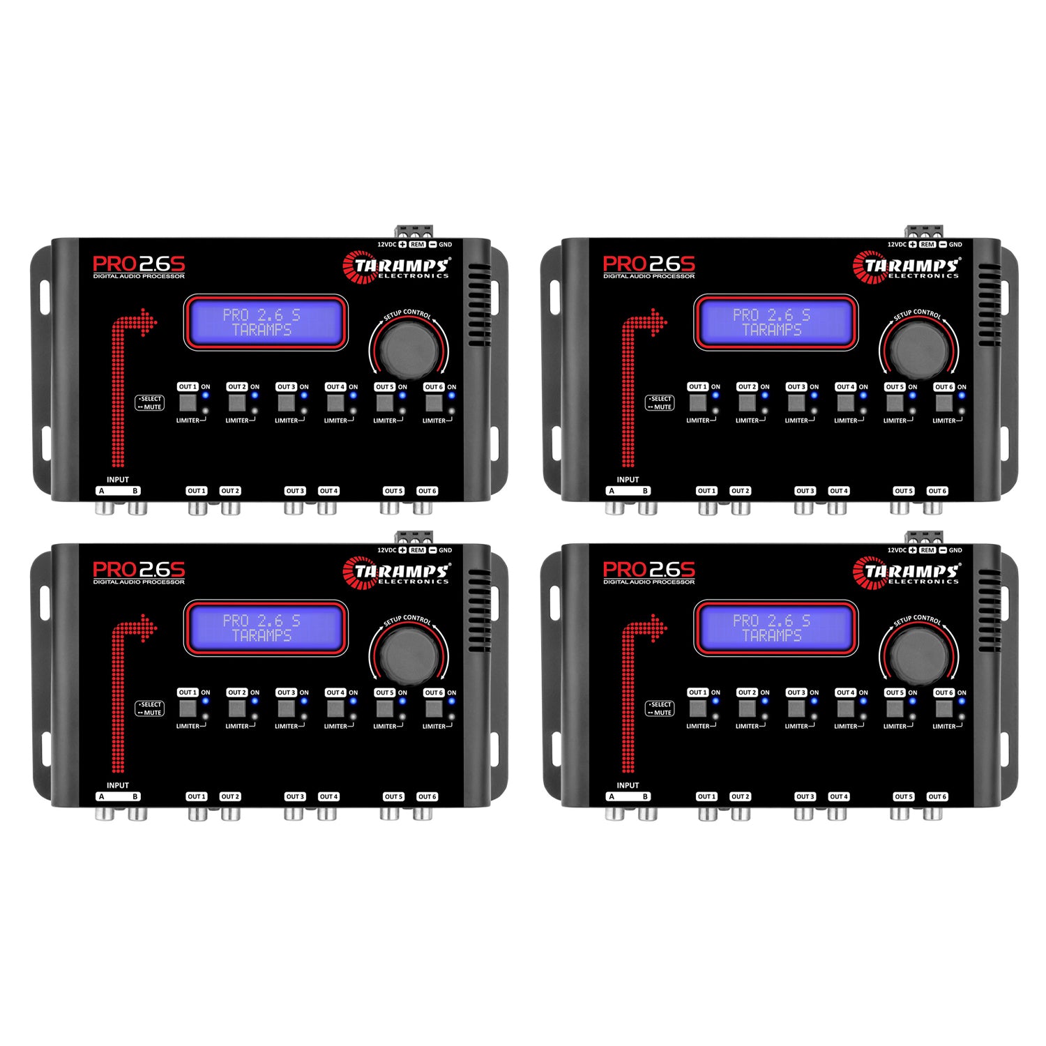 Taramps 900727 Pro 2.6S Car Digital Processor with 2 Inputs & 6 Outputs (4 Pack)