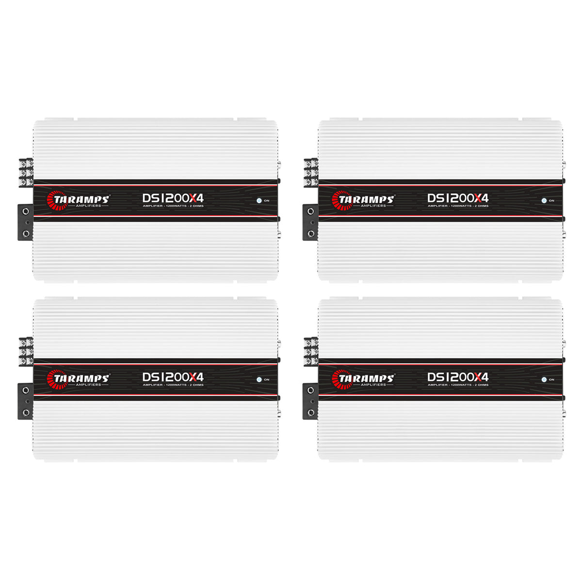 Taramps DS 1200X4 Class D 1200W & 2 Ohms Car Audio 4 Channel Amplifier (4 Pack)