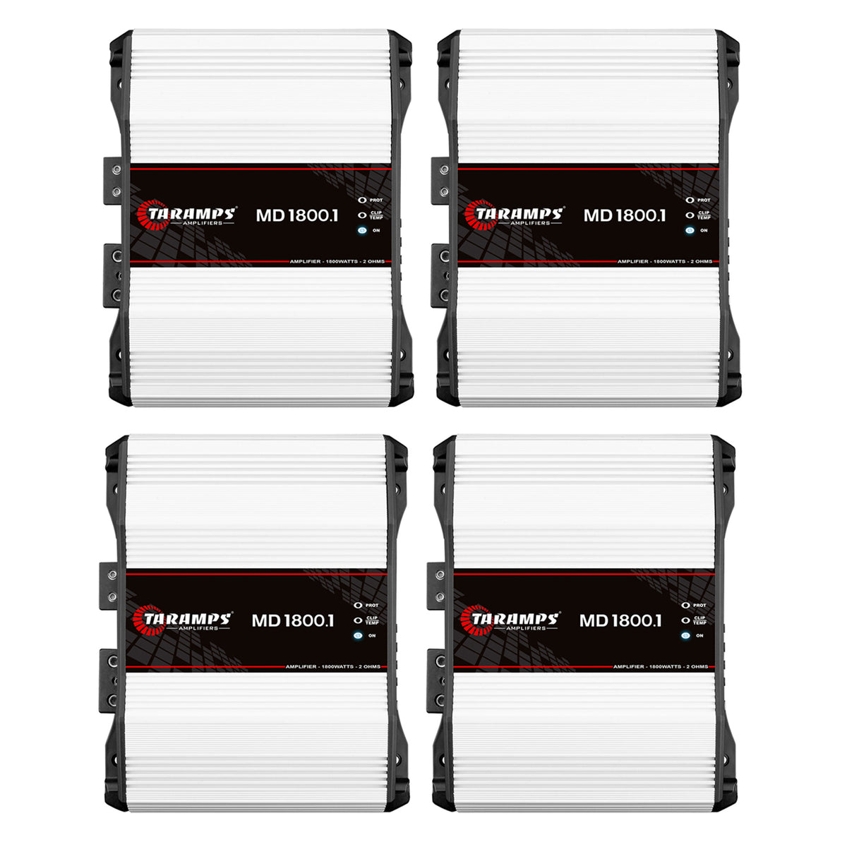 Taramps Class D MD 1800.1 1 Ohm 1800 Watt Sound Systems Mono Amplifier (4 Pack)
