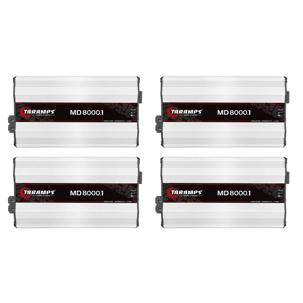 Taramps Class D MD 8000 Watt RMS 1 Ohm Sound Systems Mono Amplifier (4 Pack)