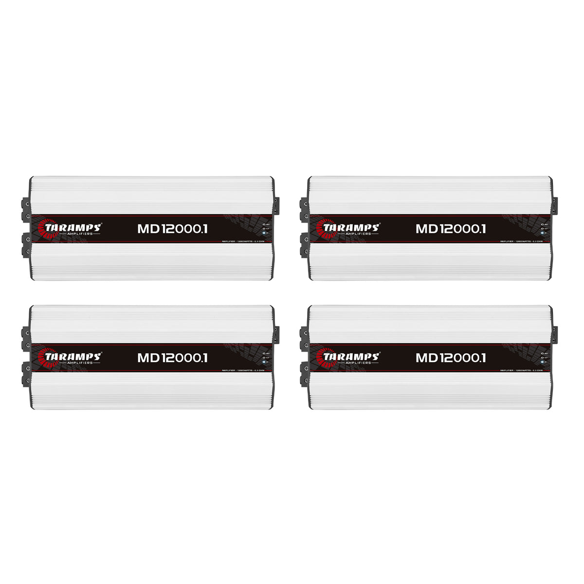 Taramps Class D 1 Ohm 12000 Watt Auto Sound Systems Mono Amplifier (4 Pack)