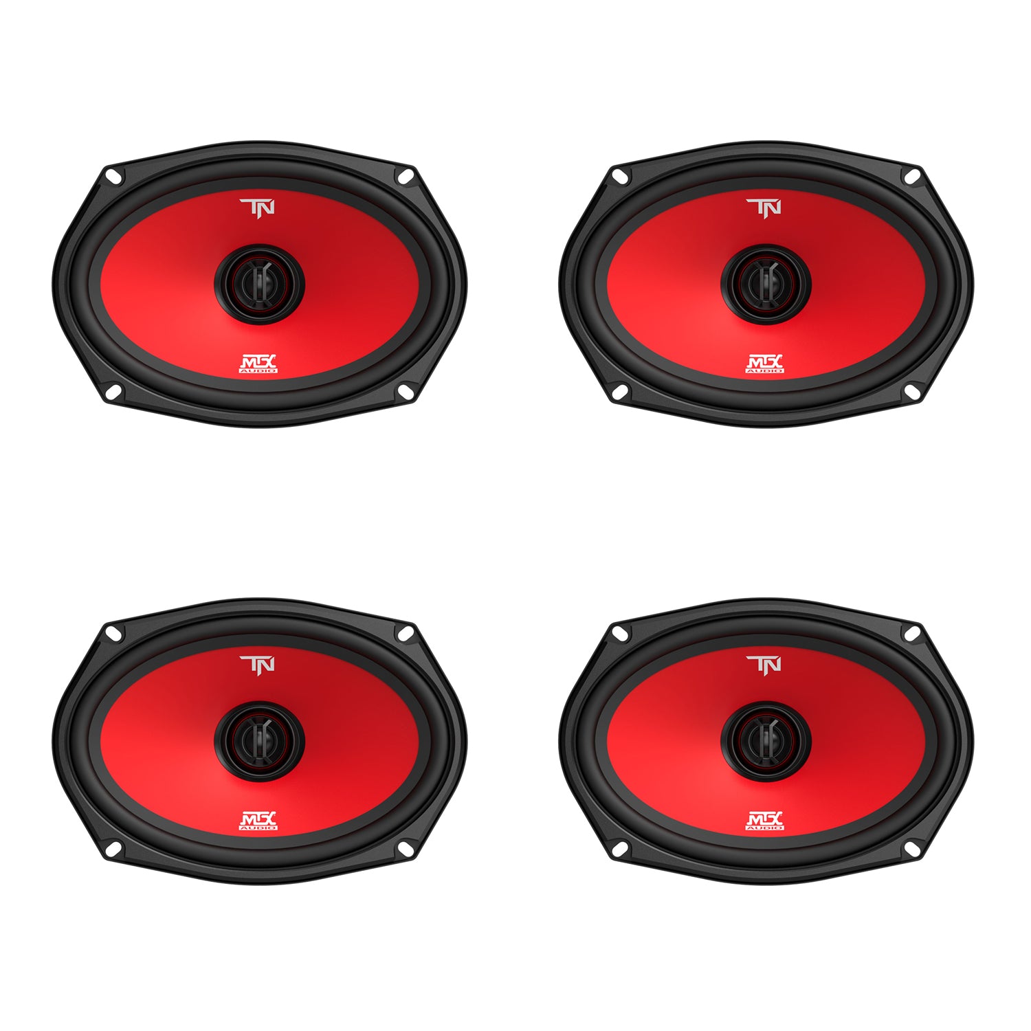 MTX Terminator69 60 Watt RMS 2 Way Polypropylene Coaxial Speakers, Pair (4 Pack)