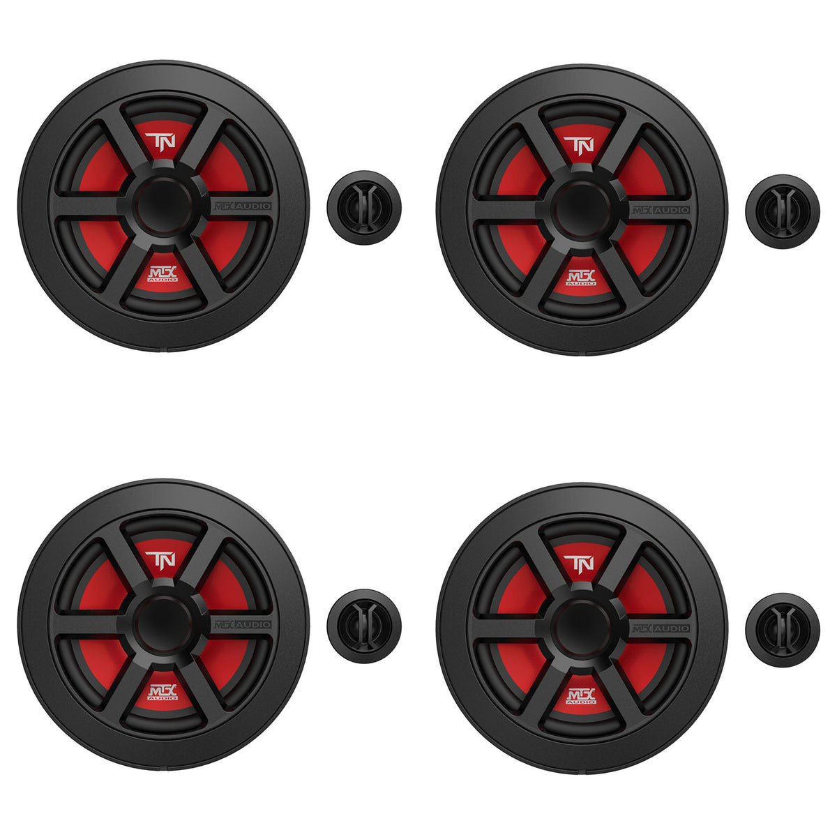 MTX Terminator 6.5in Woofer Cone Component Speaker Pair with 45W RMS (4 Pack)