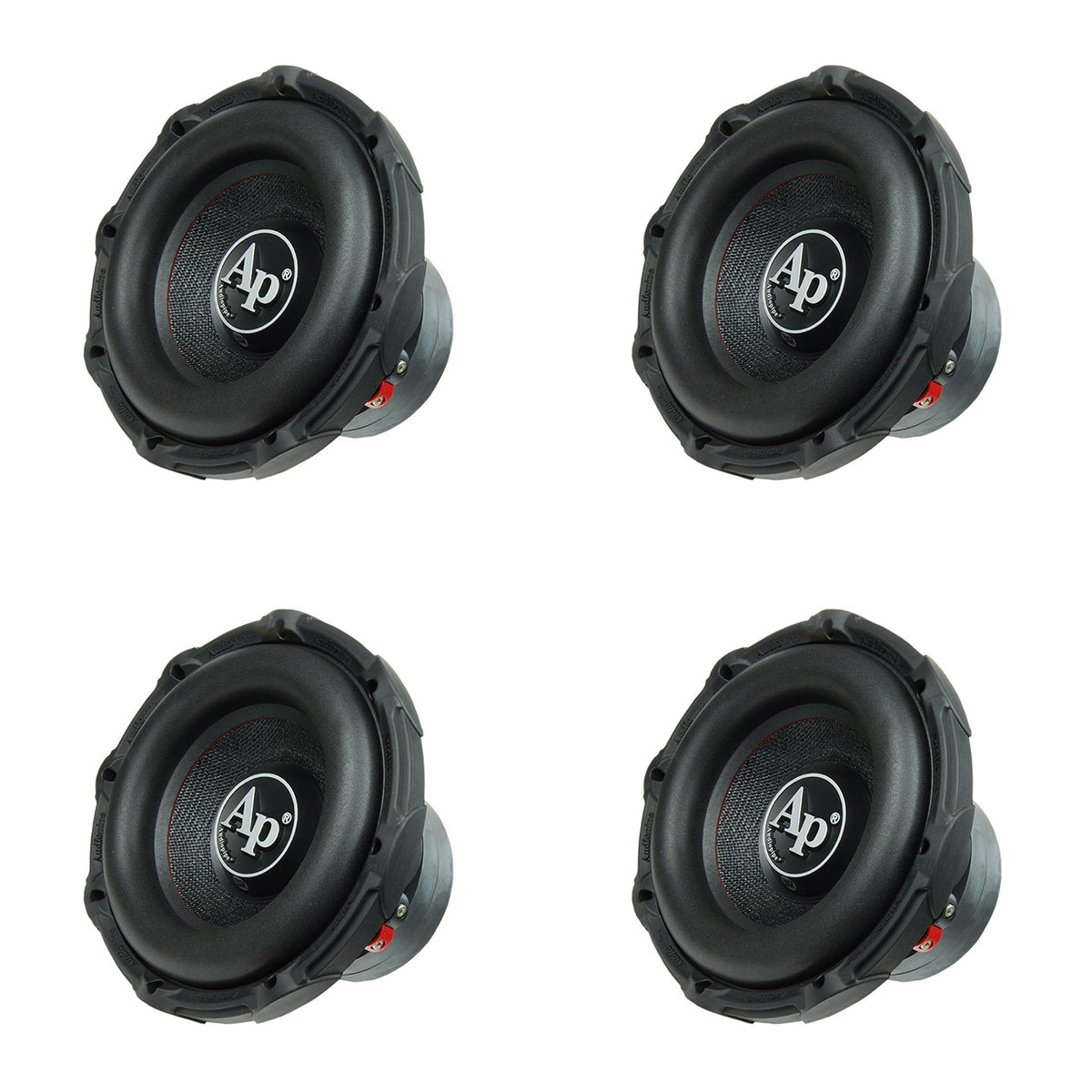 AudioPipe TXX-BD2-10 1200W 10" 4 Ohm DVC Car Audio Subwoofer, Black (4 Pack)