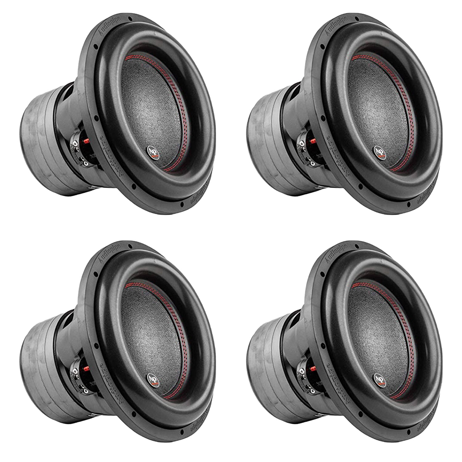 AudioPipe TXX-BDC4-12 Dual 4 Ohm 12 inch 2,200 W Car Subwoofer, Black (4 Pack)