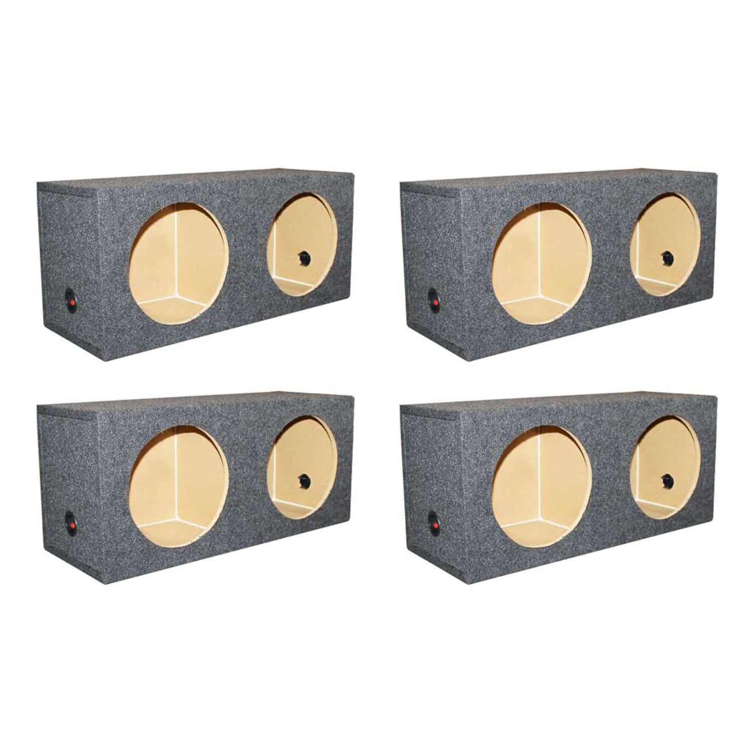 Q-POWER VM12SEALED 12 Inch Dual Sealed Car Subwoofer Sub Box Enclosure (4 Pack)