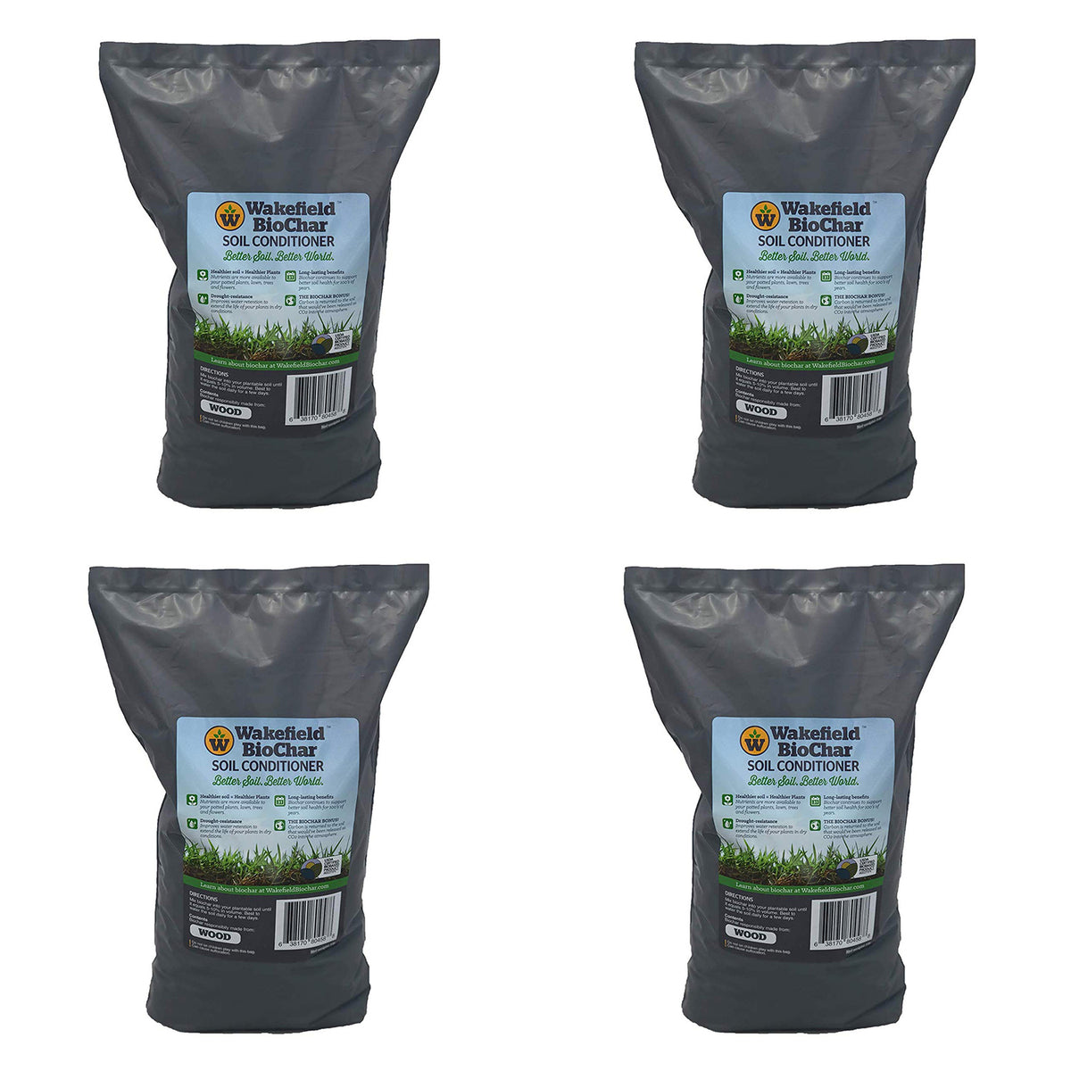 Wakefield 1 Pound Premium Biochar Organic Garden Soil Conditioner (4 Pack)