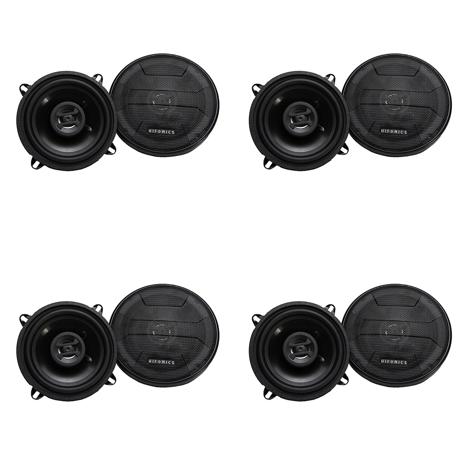 Hifonics Zeus 200 Watts 5.25 Inch 2 Way 4 Ohm Coaxial Speakers ZS525CX (4 Pack)
