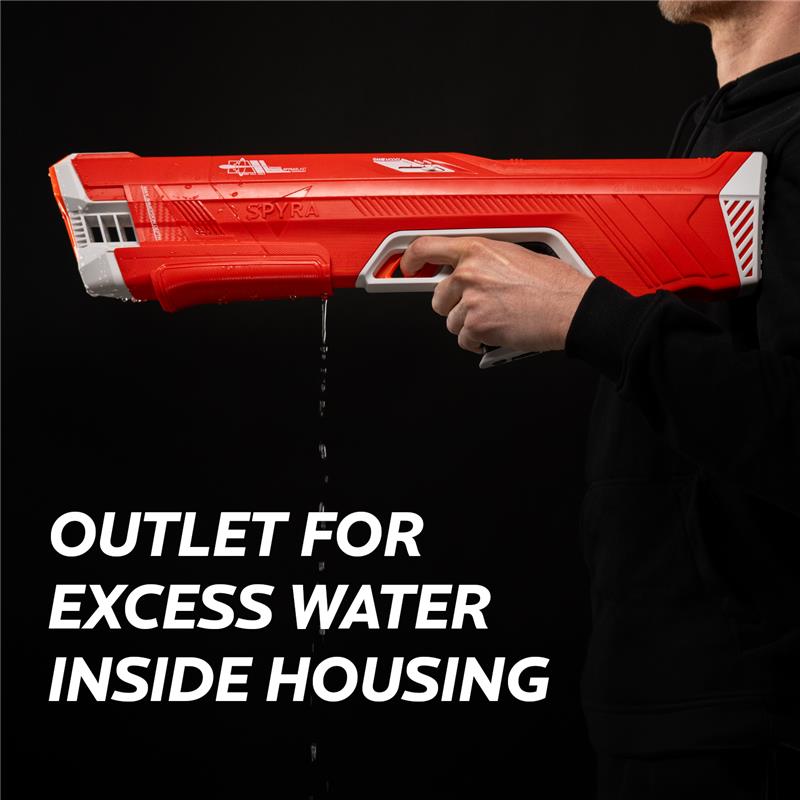 SPYRA Manual Water Blaster, Outdoor Squirt Gun for Pool Games, SpyraLX, Red
