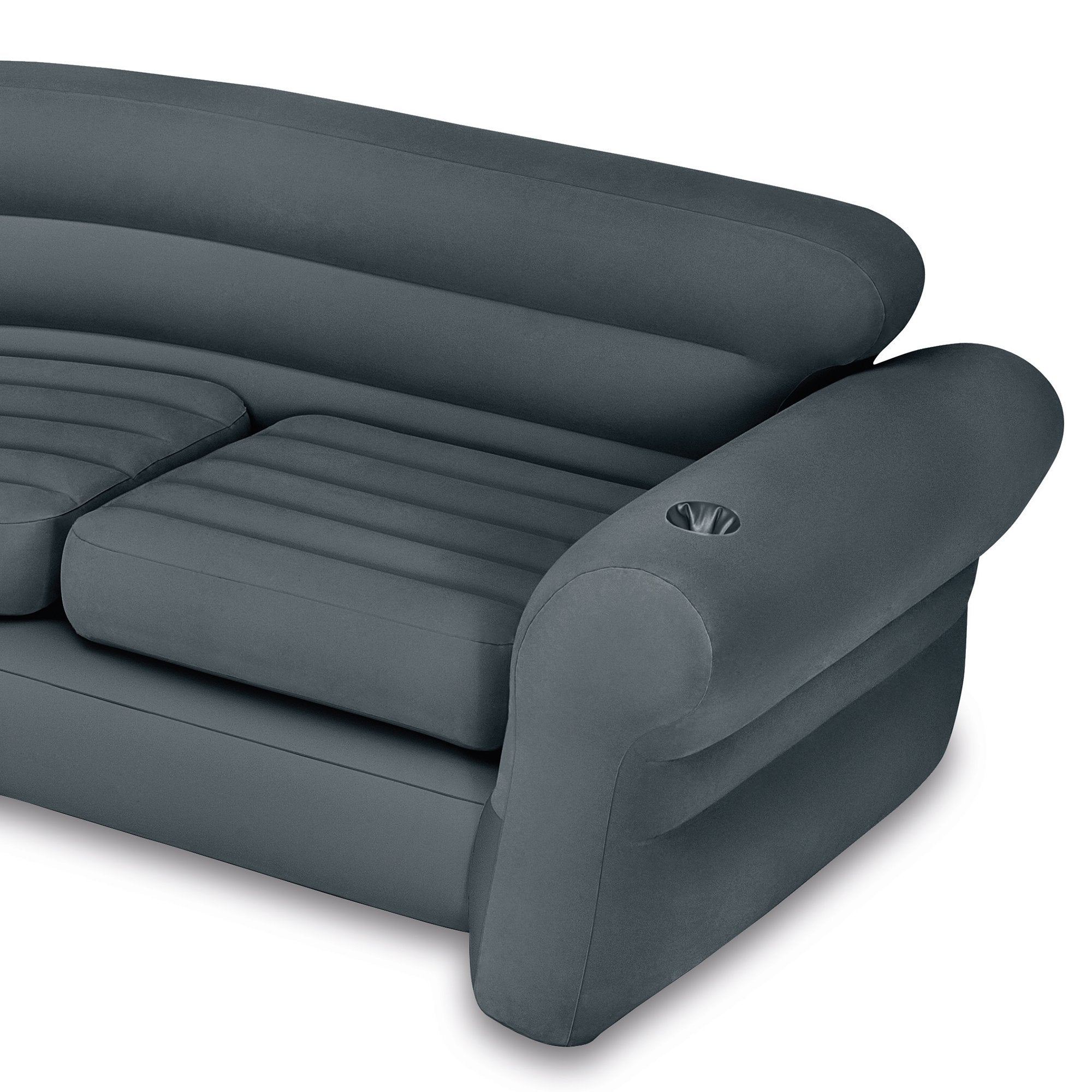 Intex Air Pump (2 Pack) w/ Intex Inflatable Couch w/ Cupholders (2 Pack) - VMInnovations