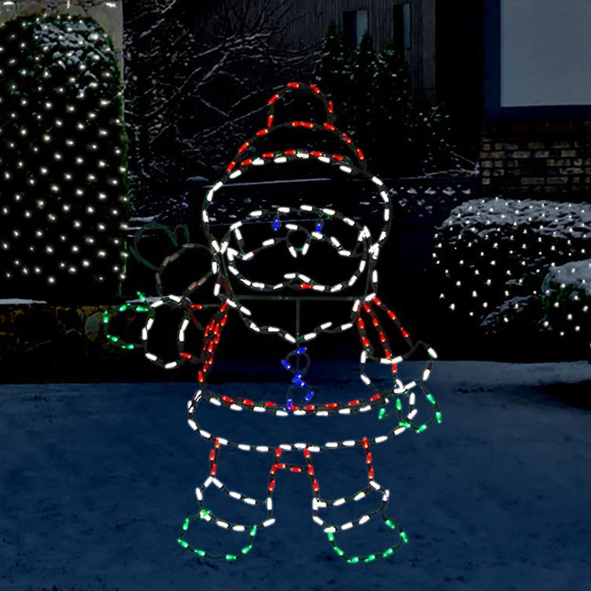 ProductWorks 2 Pack 48" Pro-Line LED Animation Waving Santa Christmas Decoration