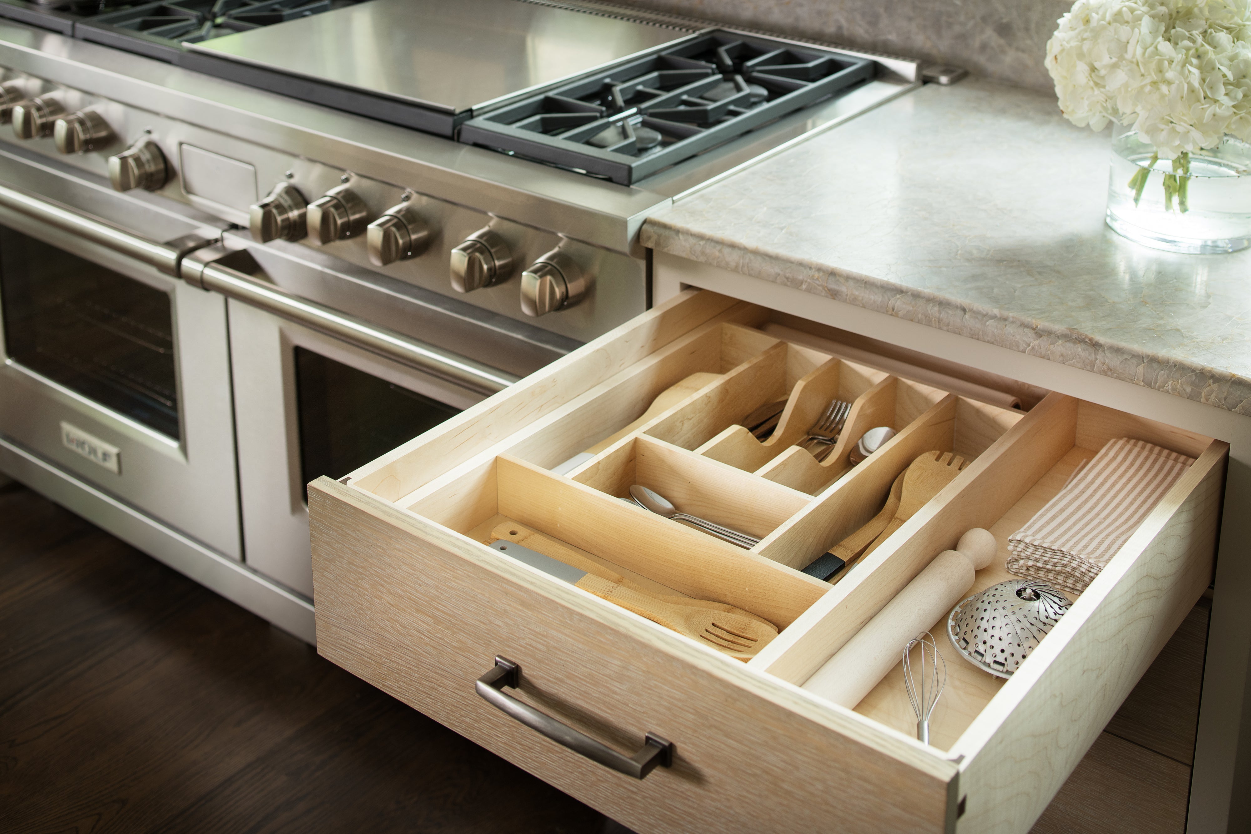 Rev-A-Shelf 9 Cutlery Compartment Tray Cabinet Insert Tall, Maple, 4WCT-3 - VMInnovations