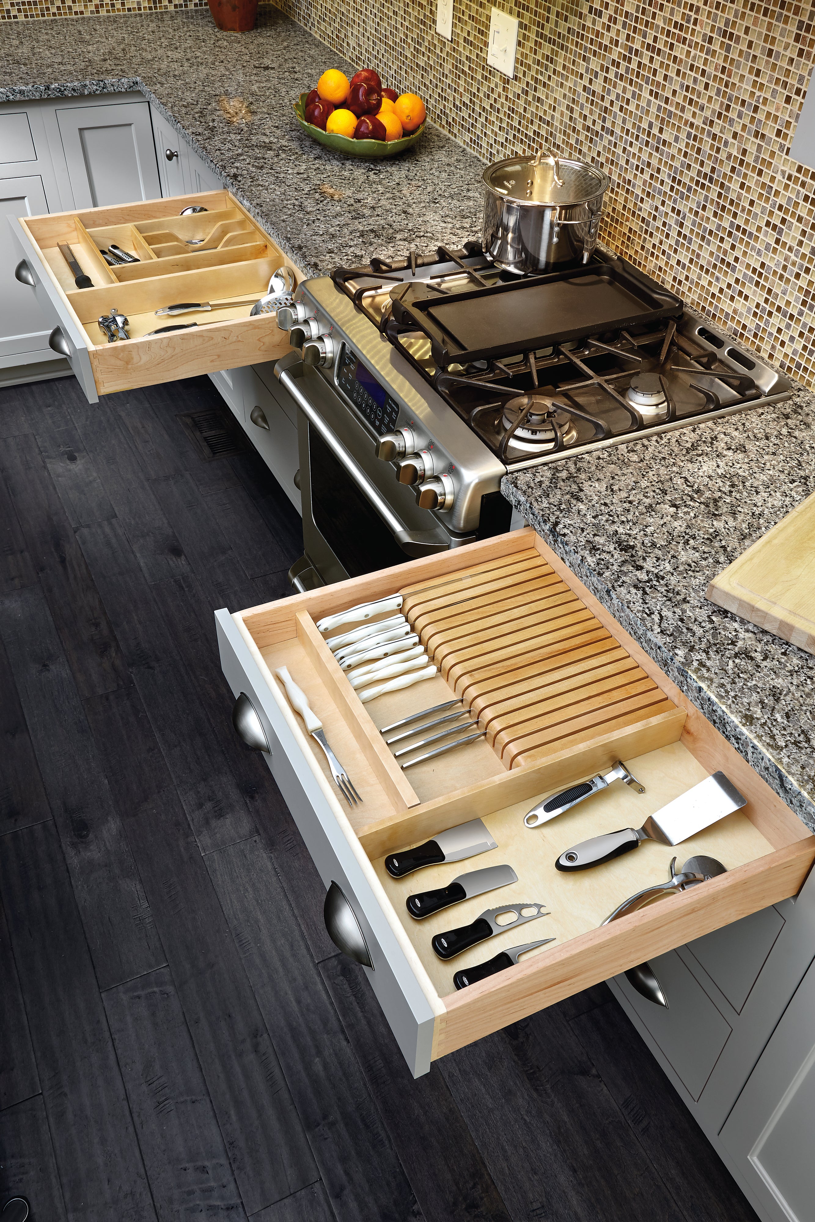 Rev-A-Shelf 9 Cutlery Compartment Tray Cabinet Insert Tall, Maple, 4WCT-3 - VMInnovations