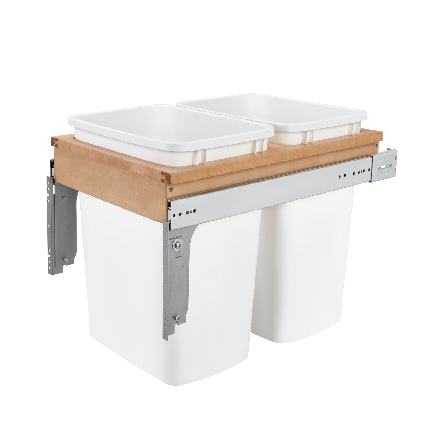 Rev-A-Shelf 4WCTM-18DM2-25 35 Quart Pull Out Double Trash Container Bin (2 Pack)