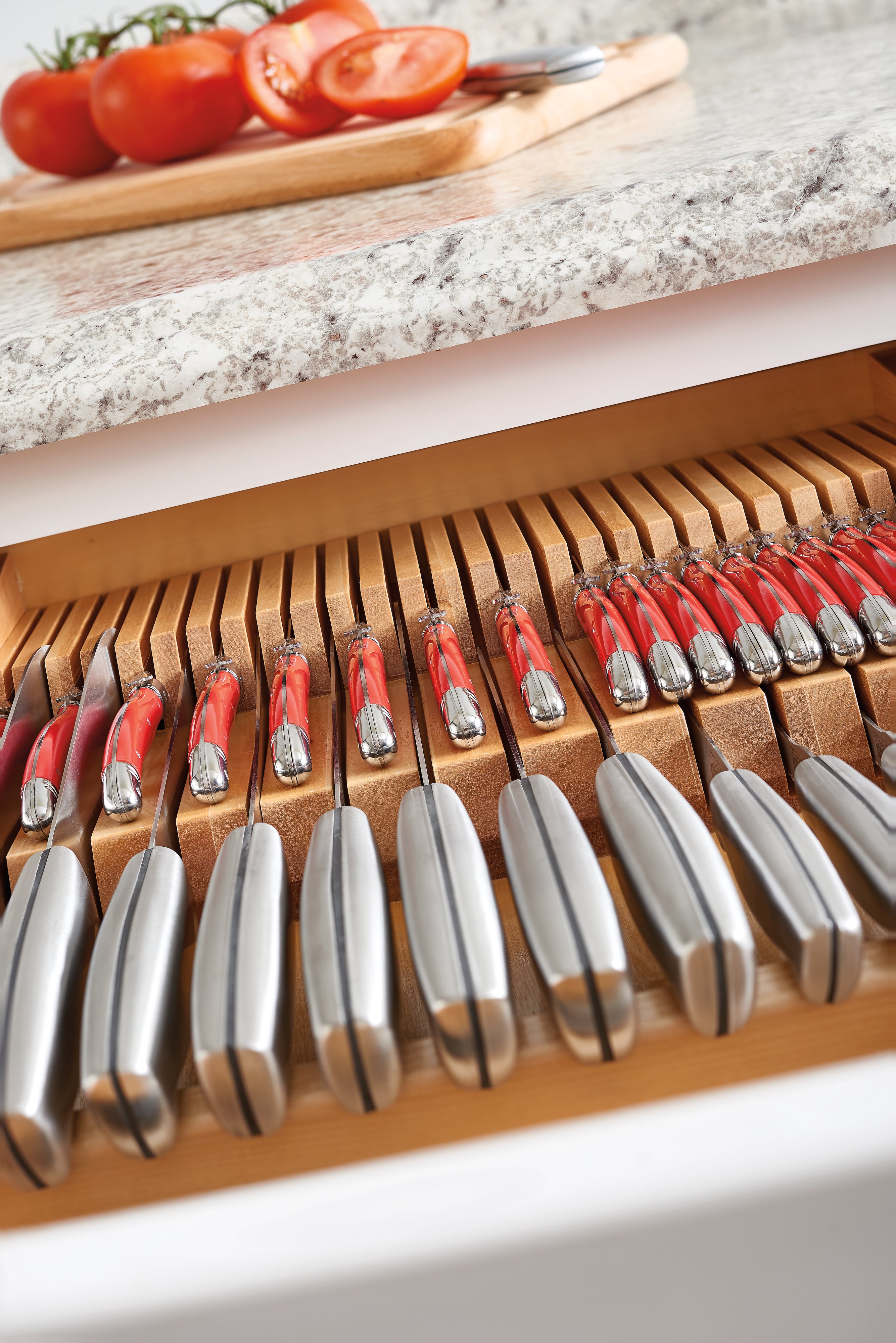 Rev-A-Shelf Dual Row Trimmable Knife Block Drawer Organizer Insert, 4WDKB-1