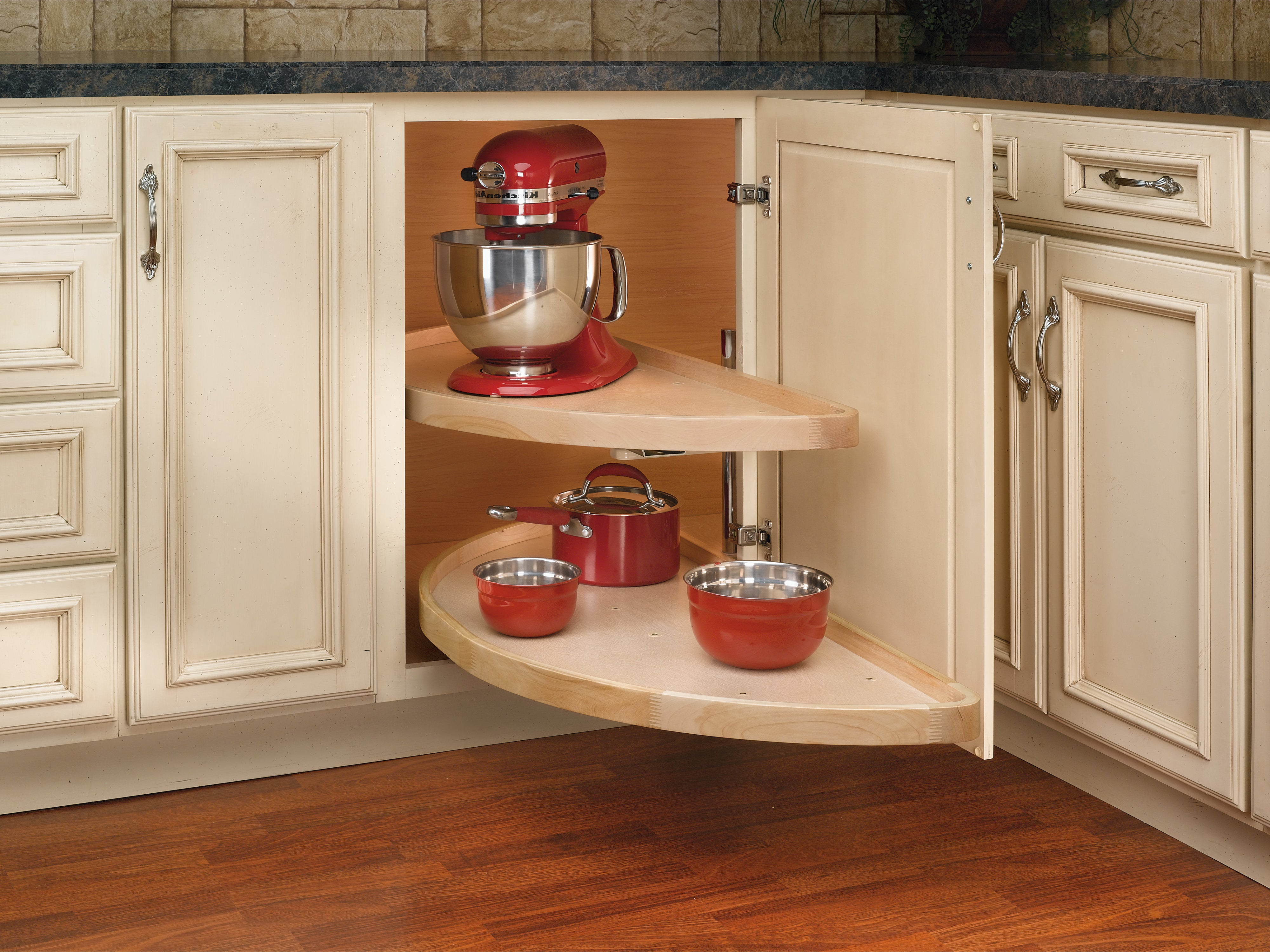 Rev-a-Shelf 35" Lazy Susan Half-Moon Shaped 2-Shelf Turner, 4WLS882-35-570 - VMInnovations