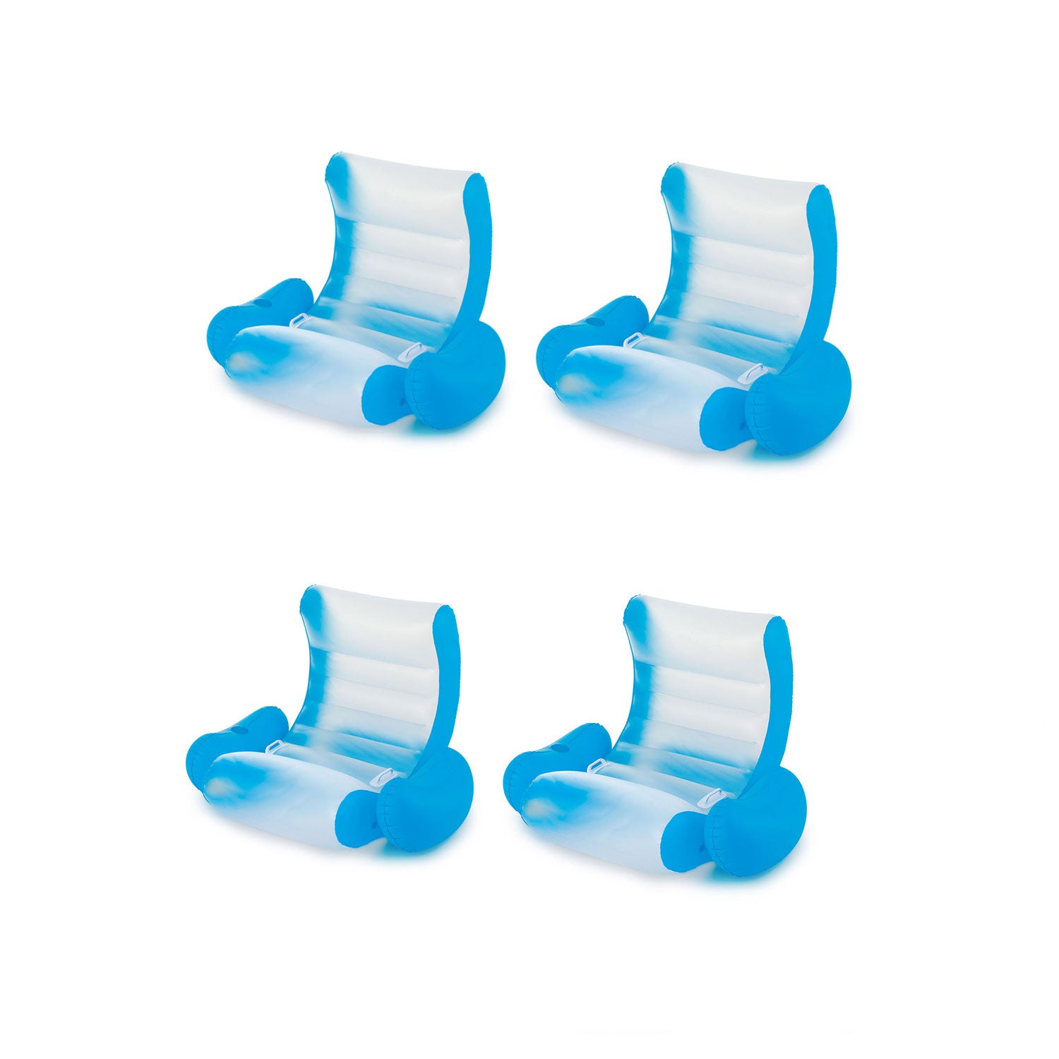 Summer Waves 24ft x 52in Pool Set and 4 Pack of Inflatable Rocking Chair Lounges - VMInnovations