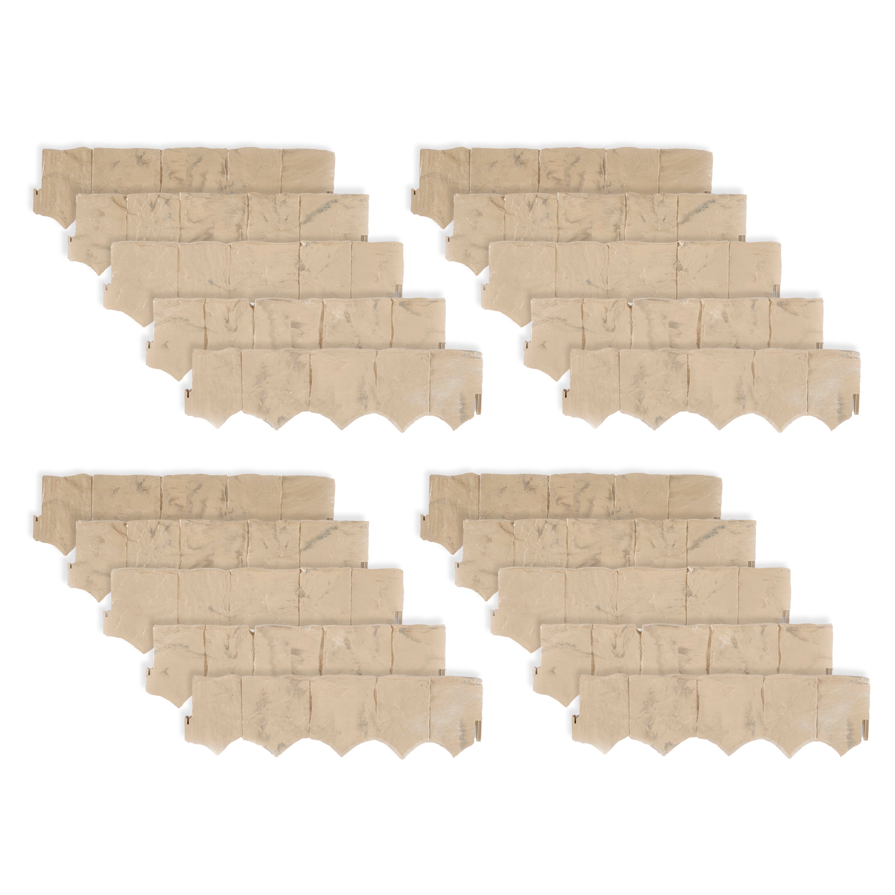 Suncast Landscape Design Border Decorative Natural Rock Plastic Edging (20 Pack) - VMInnovations
