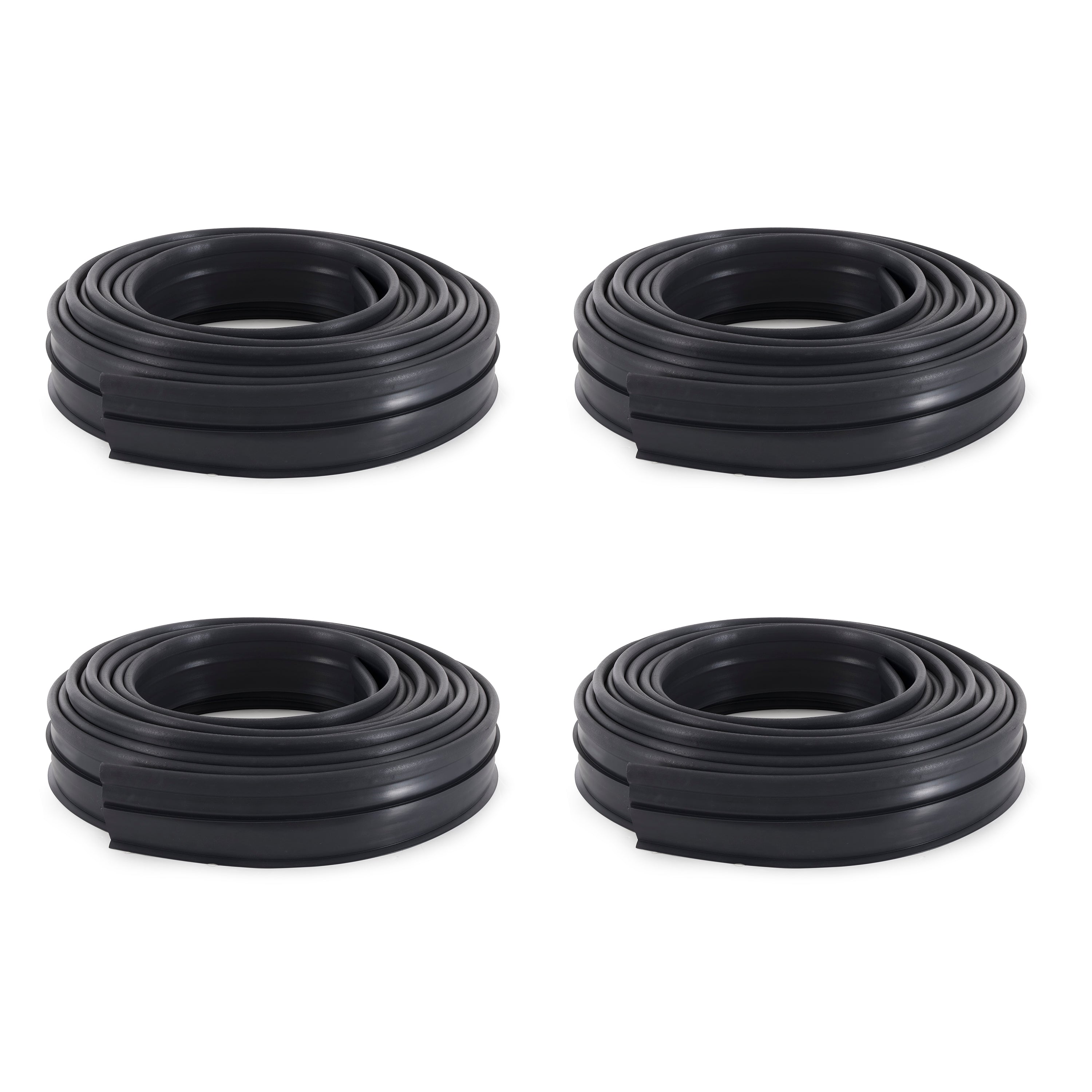 Suncast Professional Grade Dig In 60 Foot Landscape Edging Roll, Black (4 Pack) - VMInnovations