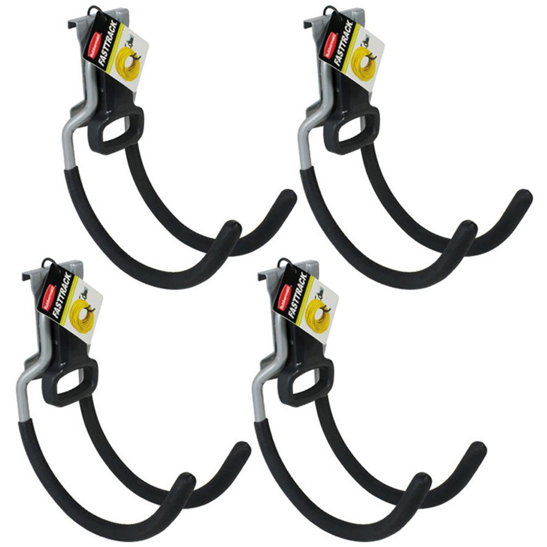 Rubbermaid Fast Track Wall Mounted Garage/Garden Storage Utility Hook (4 Pack) - VMInnovations