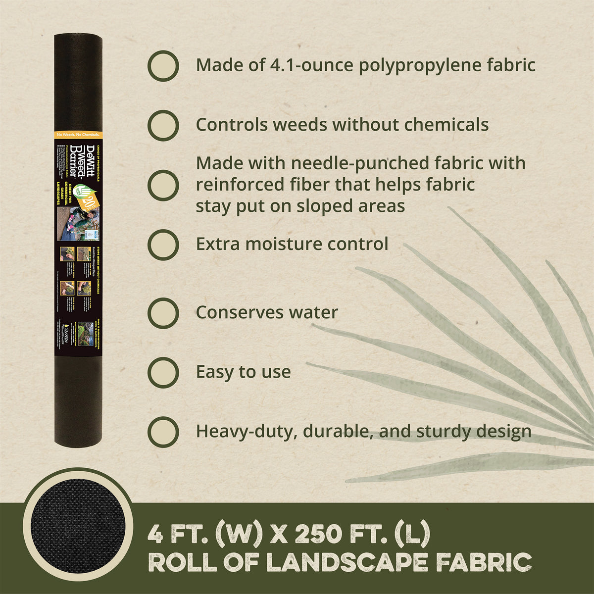 DeWitt 20 Year 4.1oz 4' x 250' Home/Commercial Landscape Weed Barrier (Open Box)