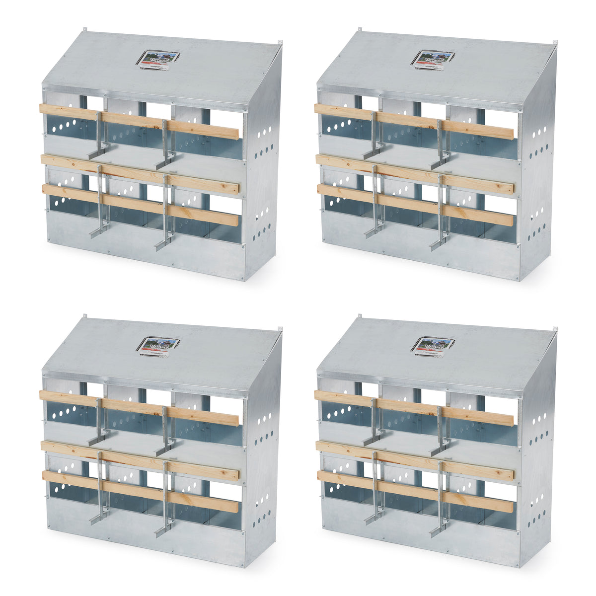 Brower 406B Galvanized Steel 6 Hole 30 Bird Nest Chicken Brooding Box (4 Pack)