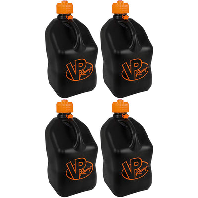 VP Racing Motorsport 5.5 Gal Plastic Utility Jugs, Black & Orange (4 Pack)