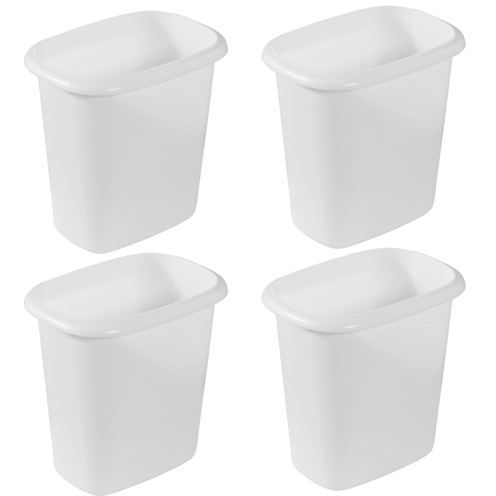 Rubbermaid 6 Quart Bedroom, Bathroom, and Office Wastebasket Trash Can (4 Pack) - VMInnovations